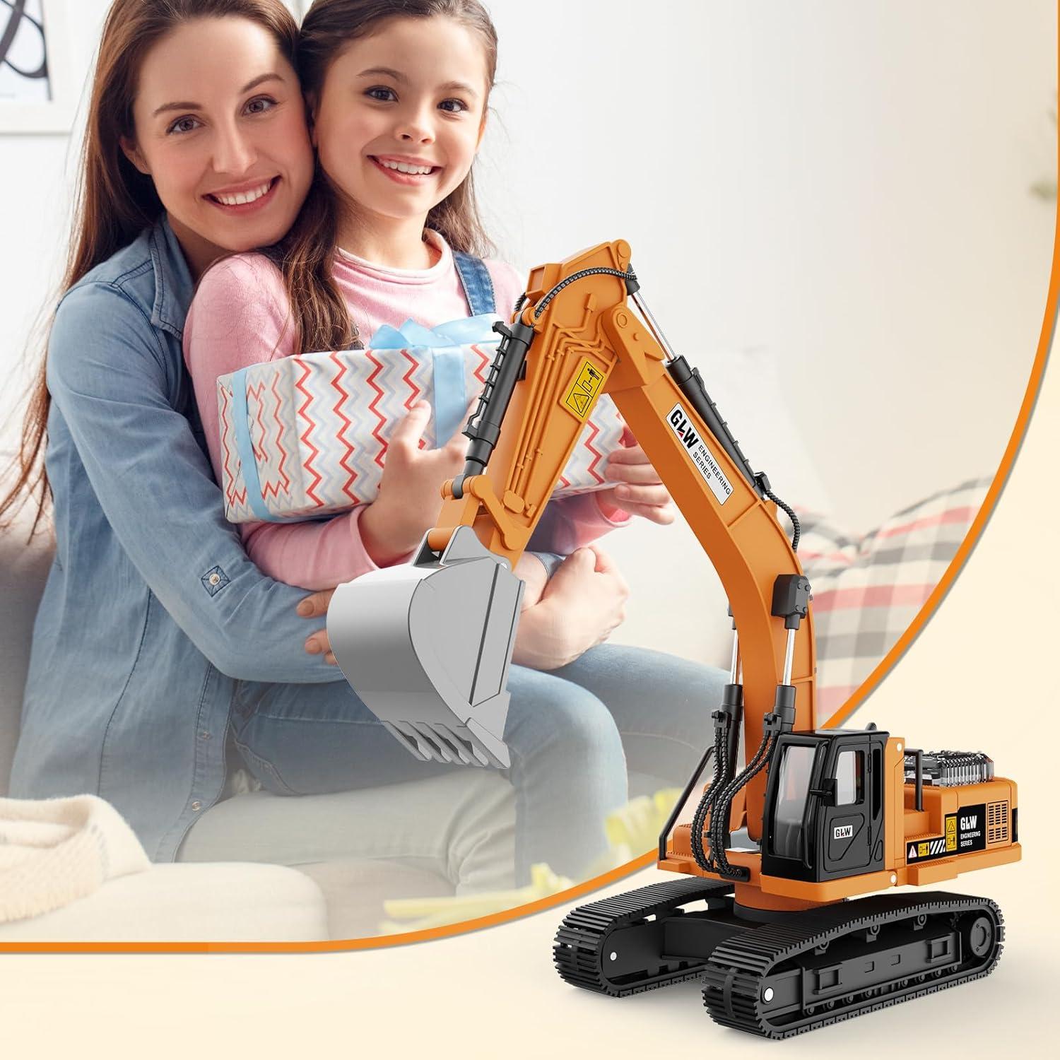 Juguete Excavadora Grande GLW 1:40 con Luces y Sonidos