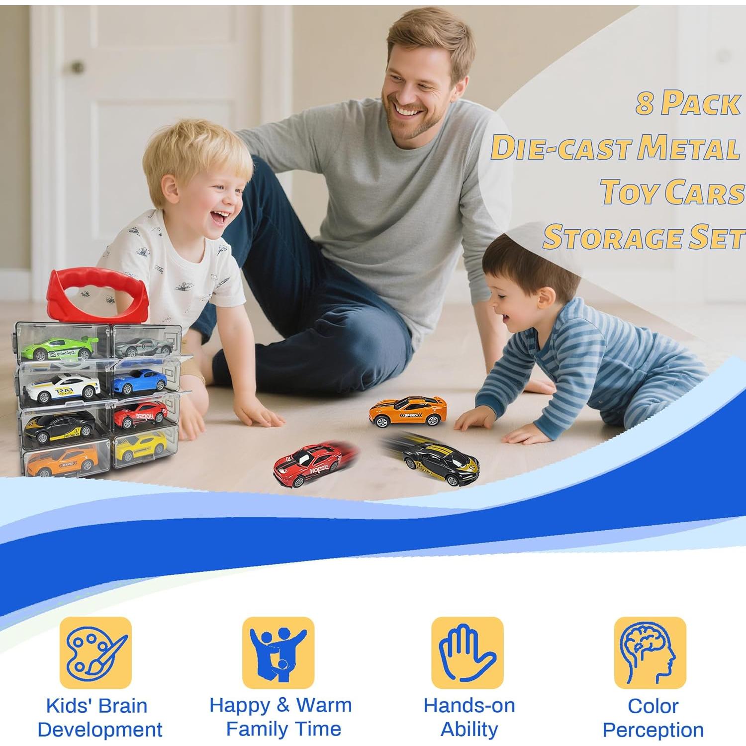 Set de Coches de Juguete KIDAMI 1:64 - 8 Vehículos Retroceso