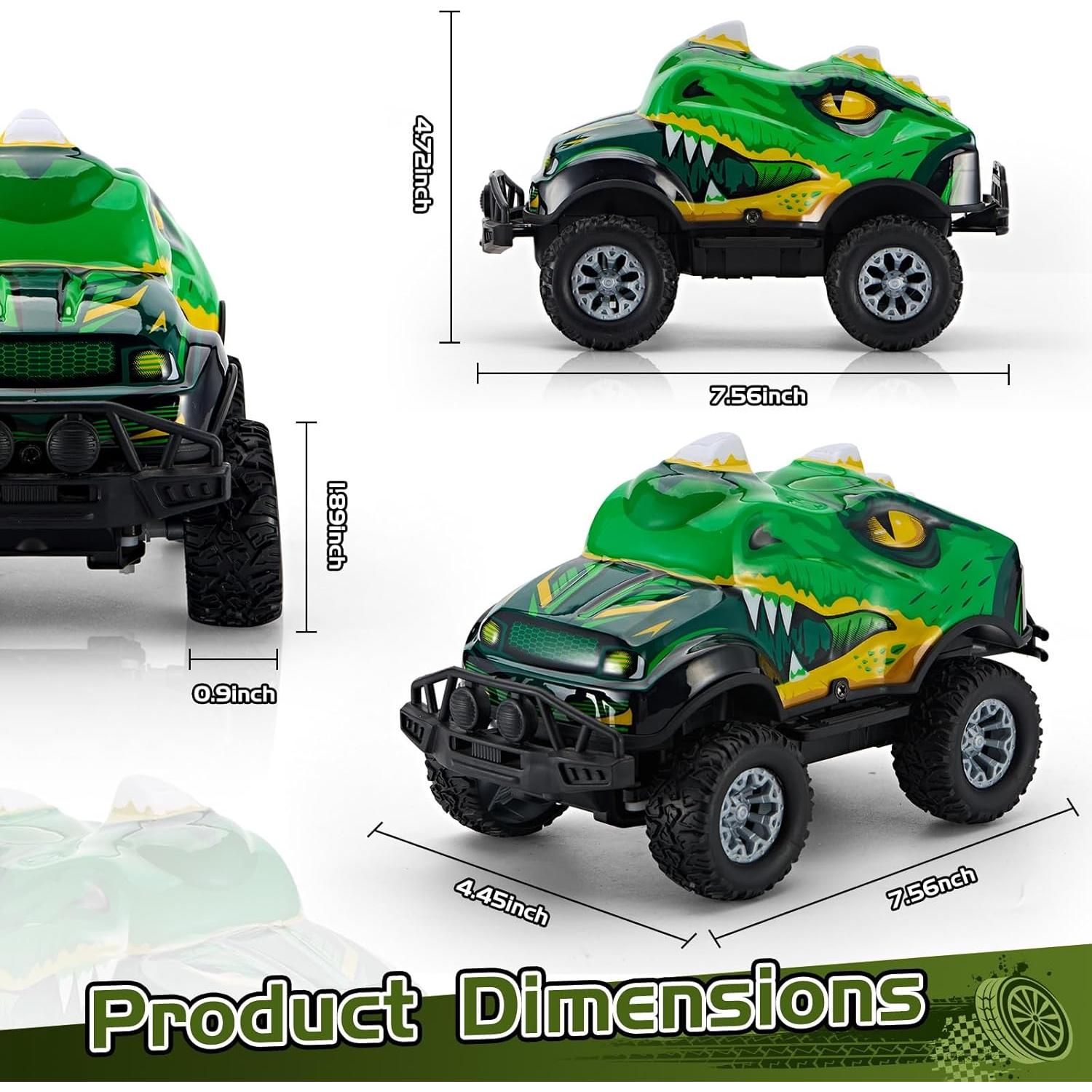 Coche RC Dinosaurio JOYBLI 1:20 Verde con Luces LED