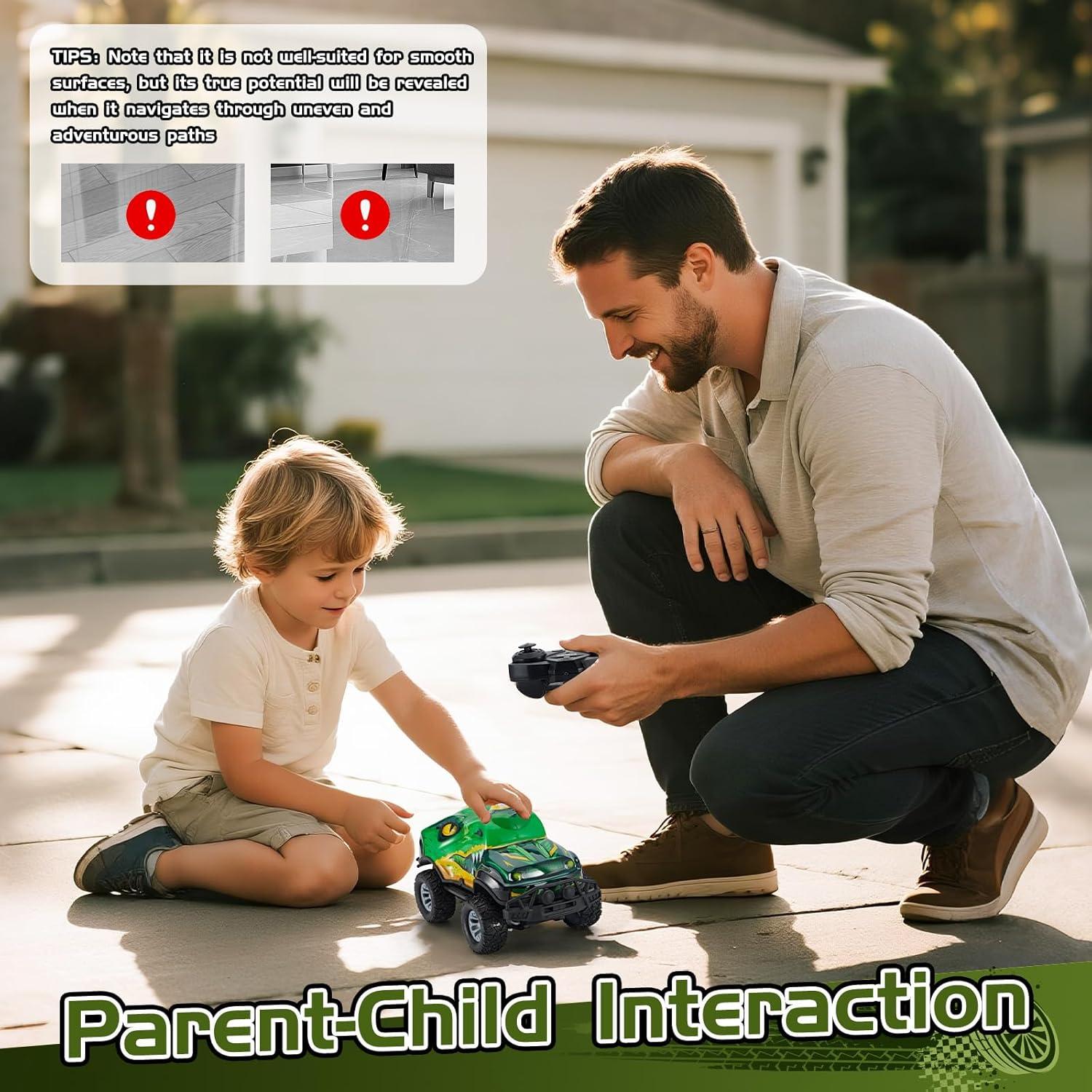 Coche RC Dinosaurio JOYBLI 1:20 Verde con Luces LED