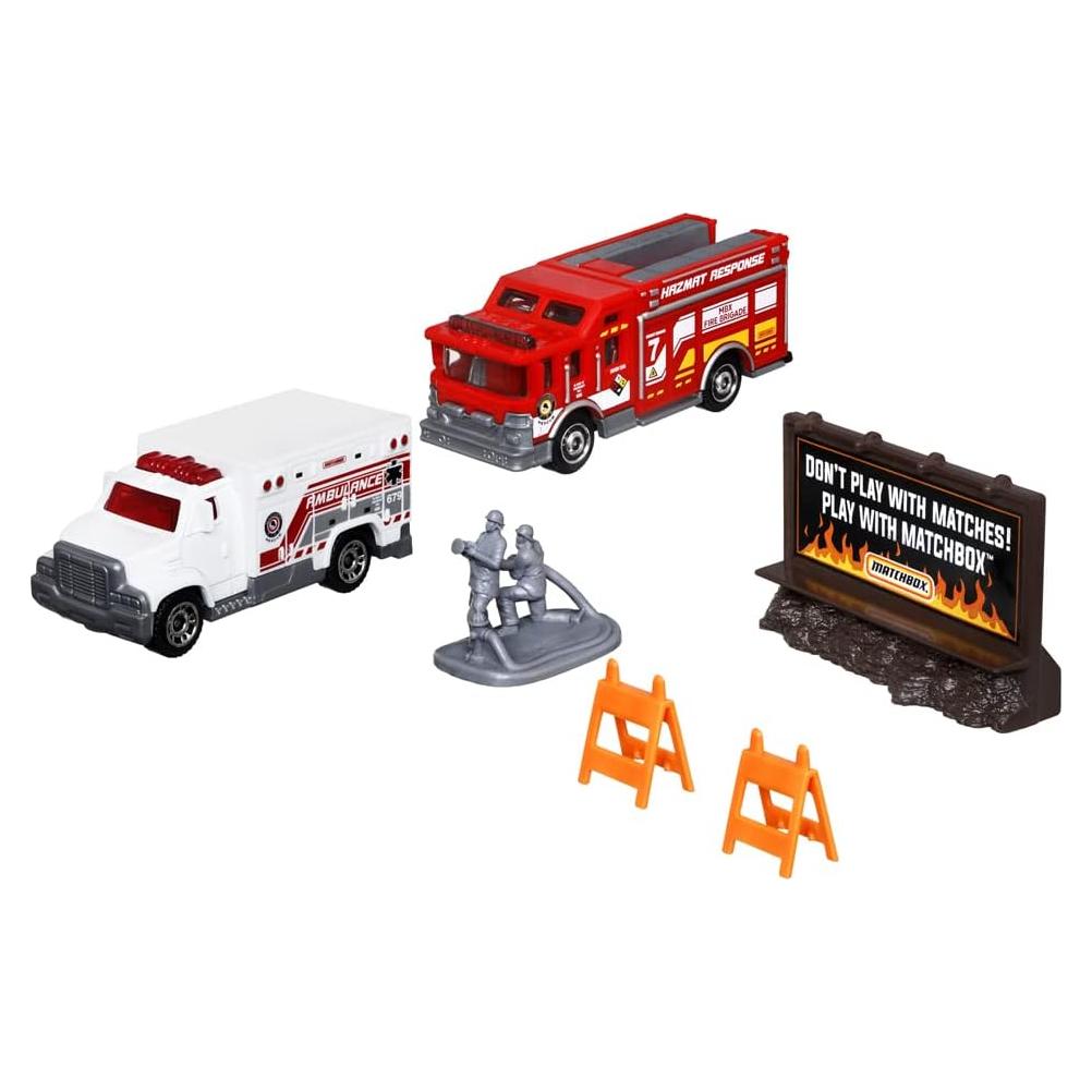Juego de vehículos de metal Matchbox Rescate de incendios - 6 piezas