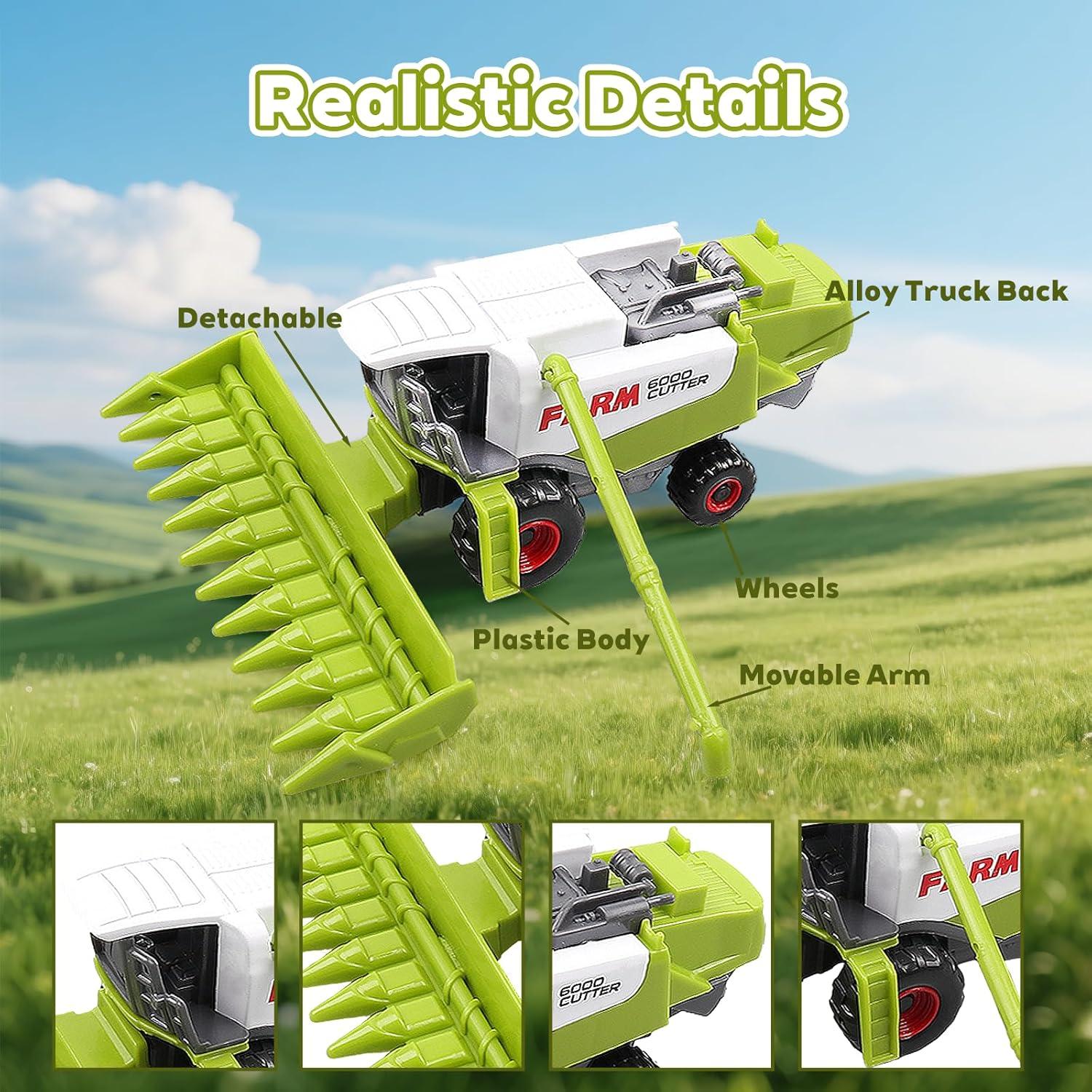 Conjunto de 5 Juguetes de Tractores de Granja Victob - Vehículos Mini de Metal y Plástico