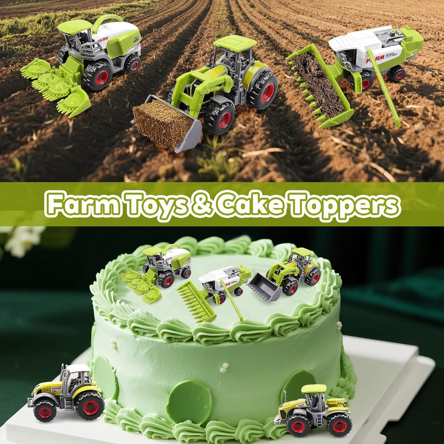 Conjunto de 5 Juguetes de Tractores de Granja Victob - Vehículos Mini de Metal y Plástico