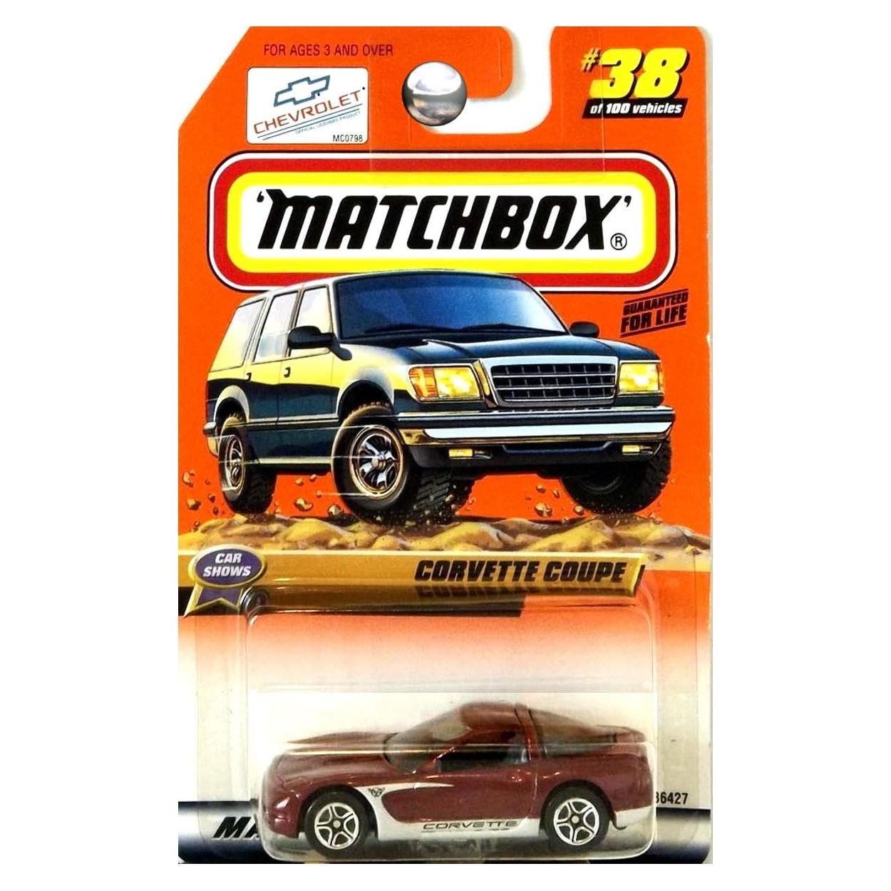 Auto a Escala Matchbox Corvette Coupe Maroon 1:64 7.62 cm