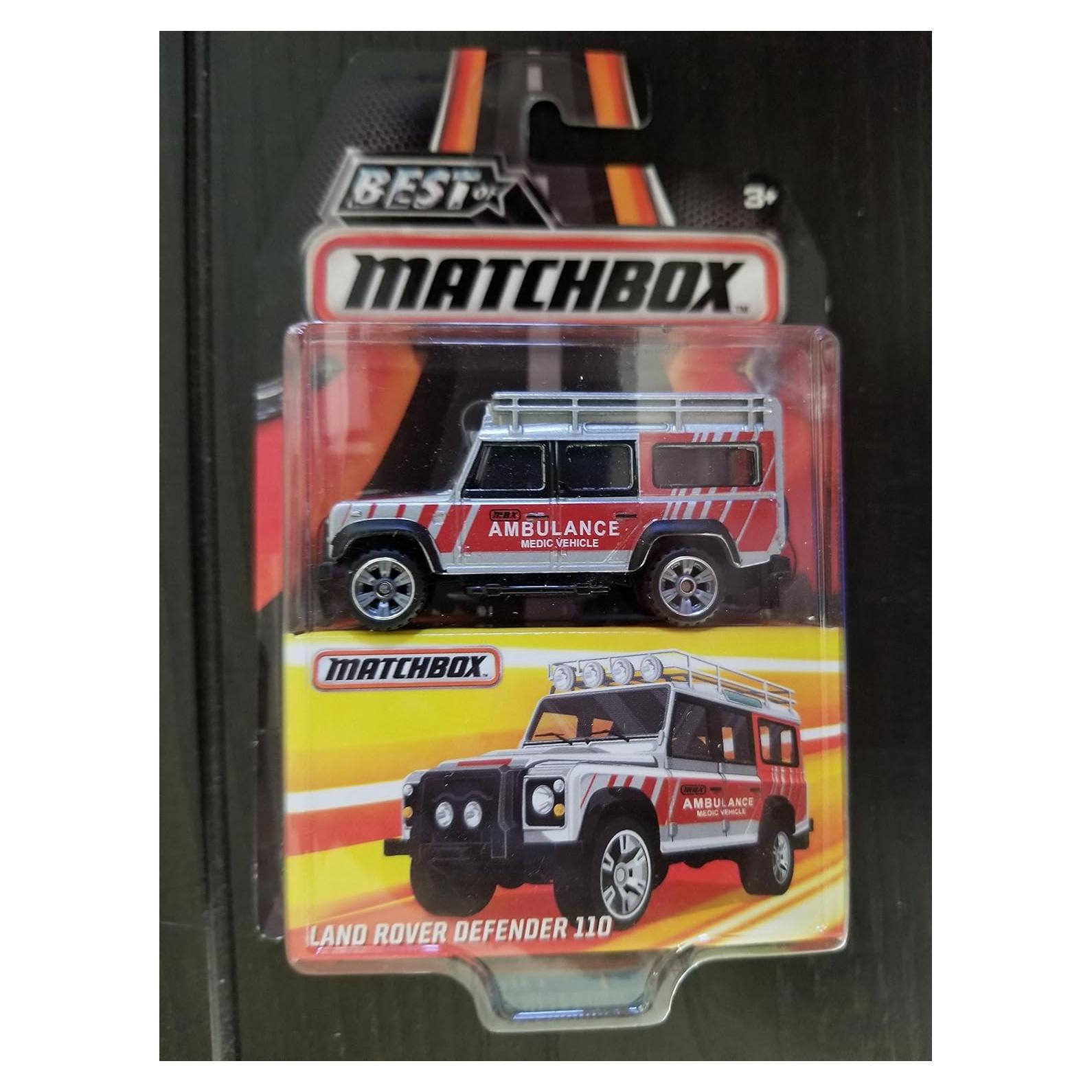 Matchbox Land Rover Defender 110 Escala 1:64 Plata/Rojo
