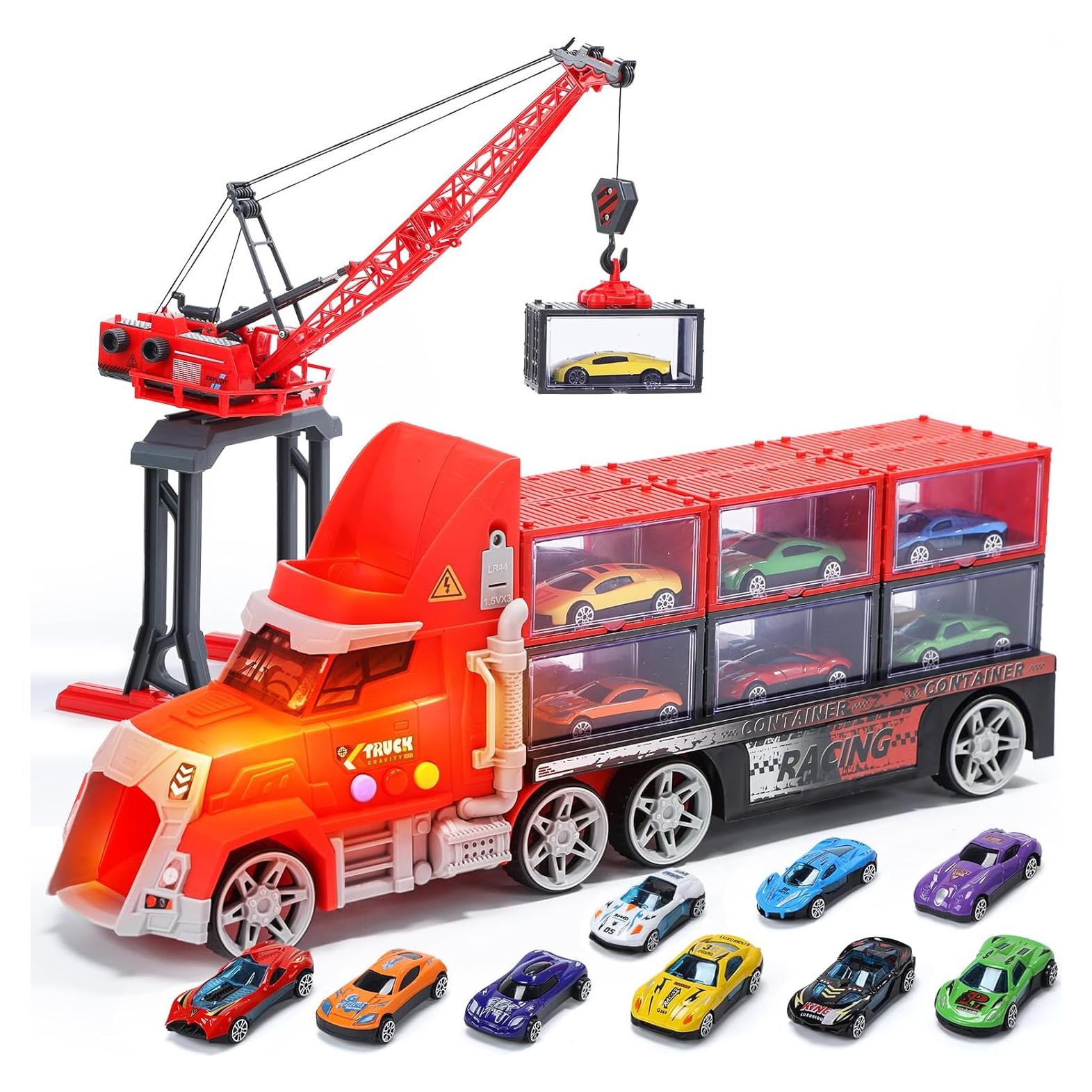 Camión Transportador CUTE STONE 26-en-1 con Grúas y Coches