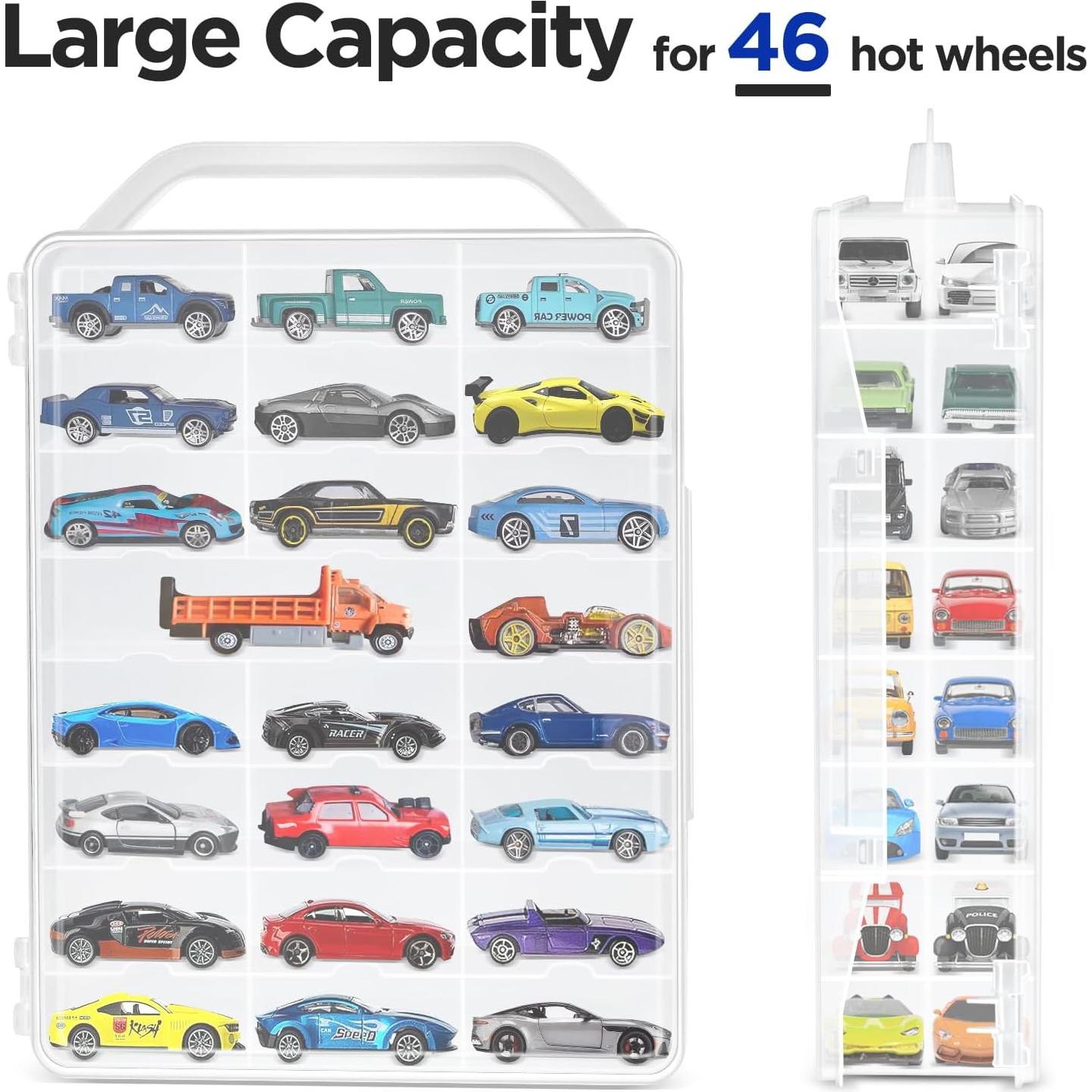 Caja de Almacenamiento H0T WHEELS 46 Autos Portátil Plástico