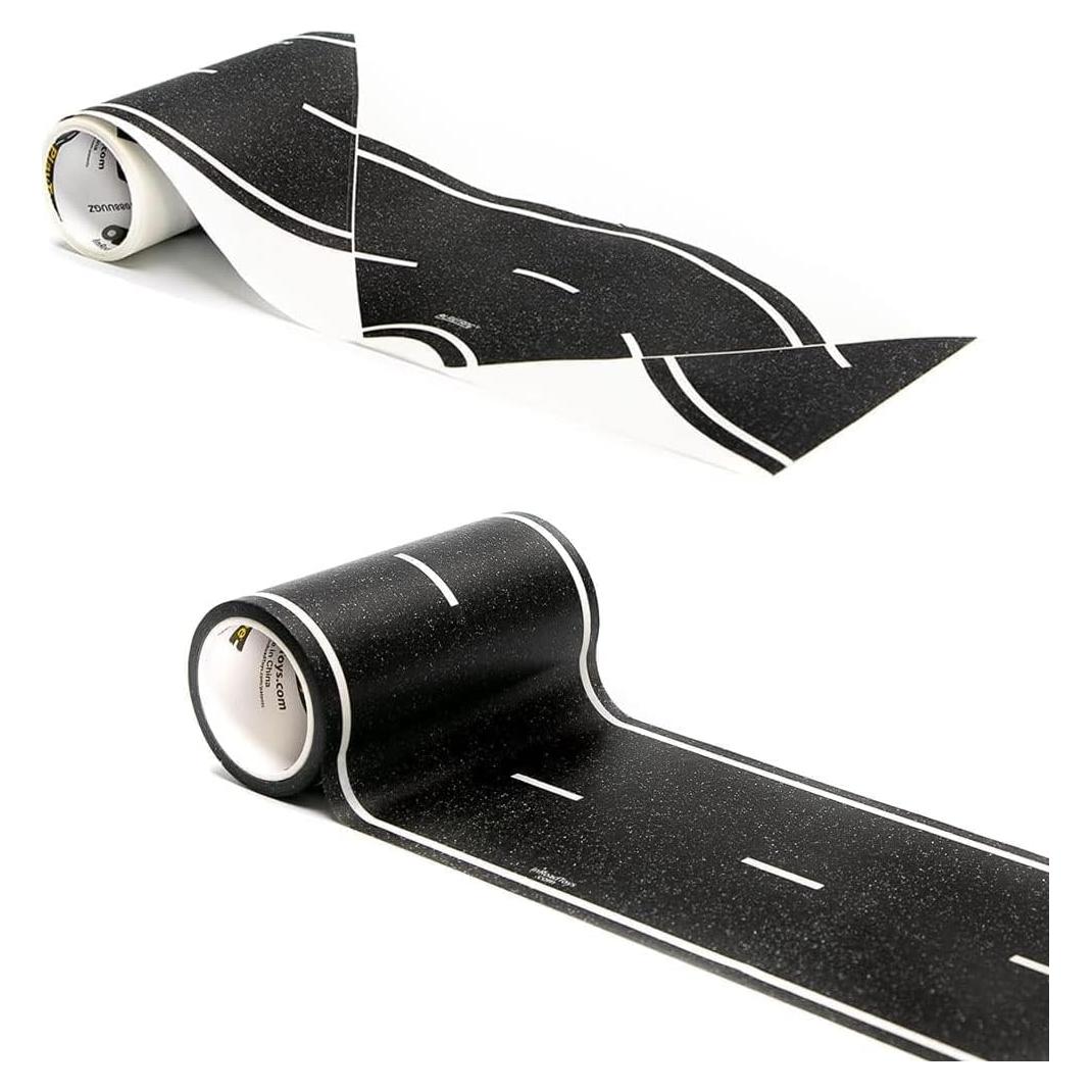 PlayTape Cinta de Carretera Asfalto 30 pies + 12 Curvas