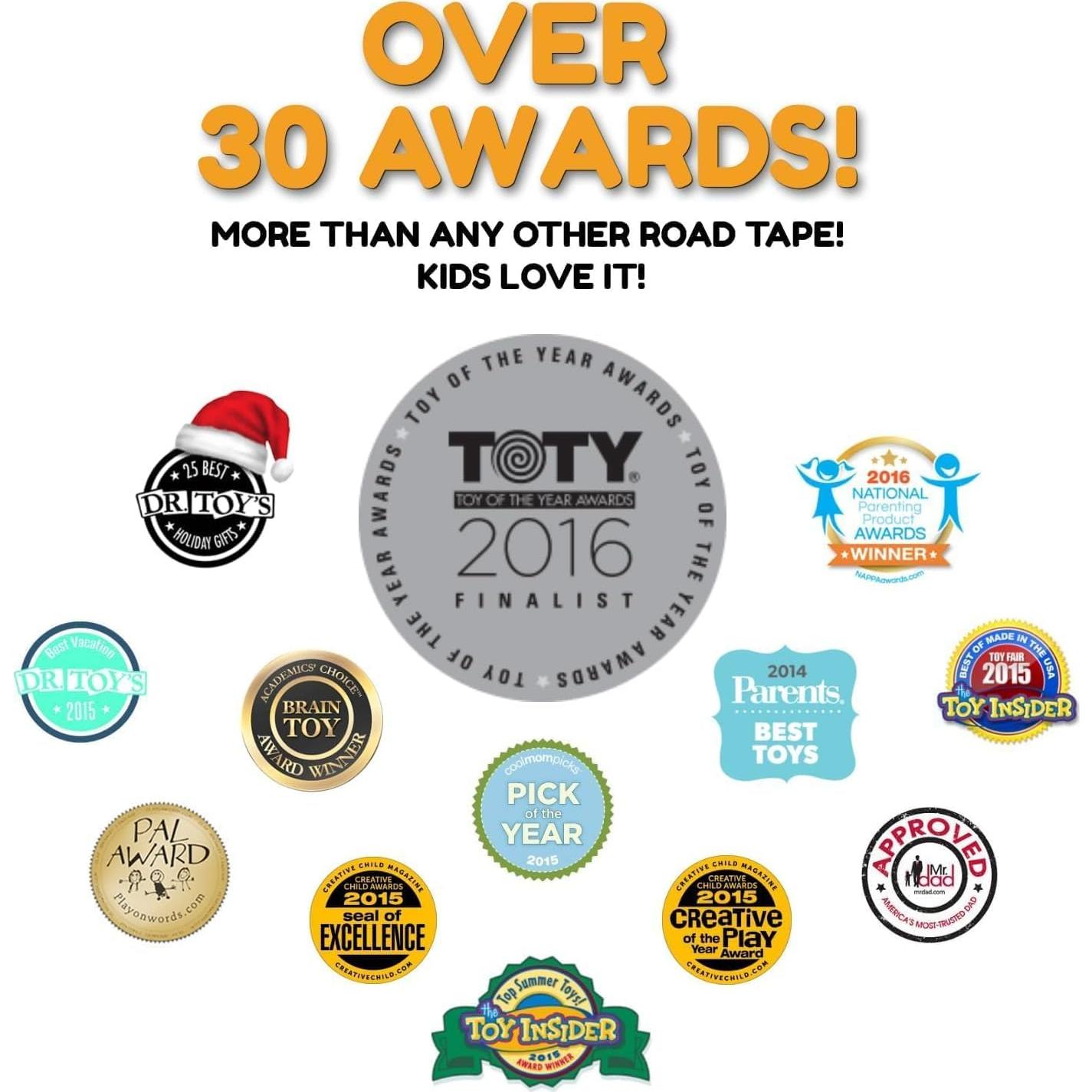 PlayTape Cinta de Carretera Asfalto 30 pies + 12 Curvas