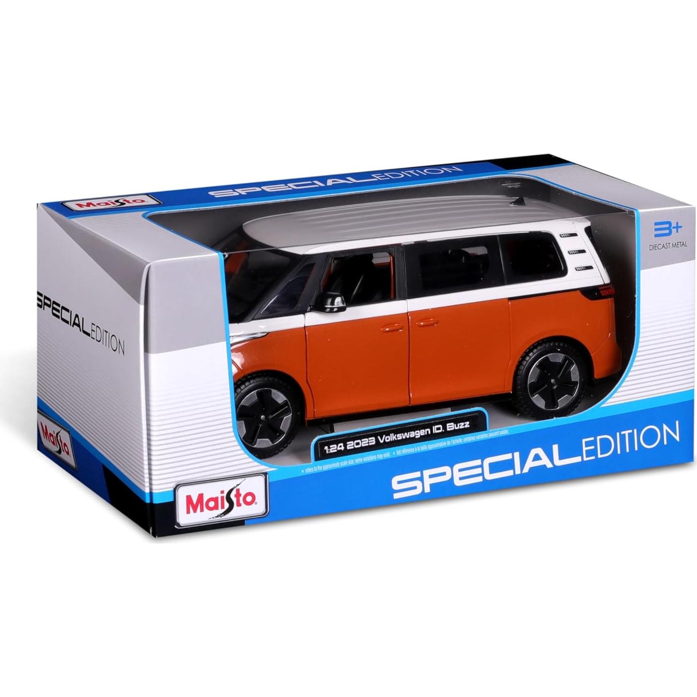 Maisto ID. Buzz Van Naranja y Blanco 1/24 Diecast 0.53 kg