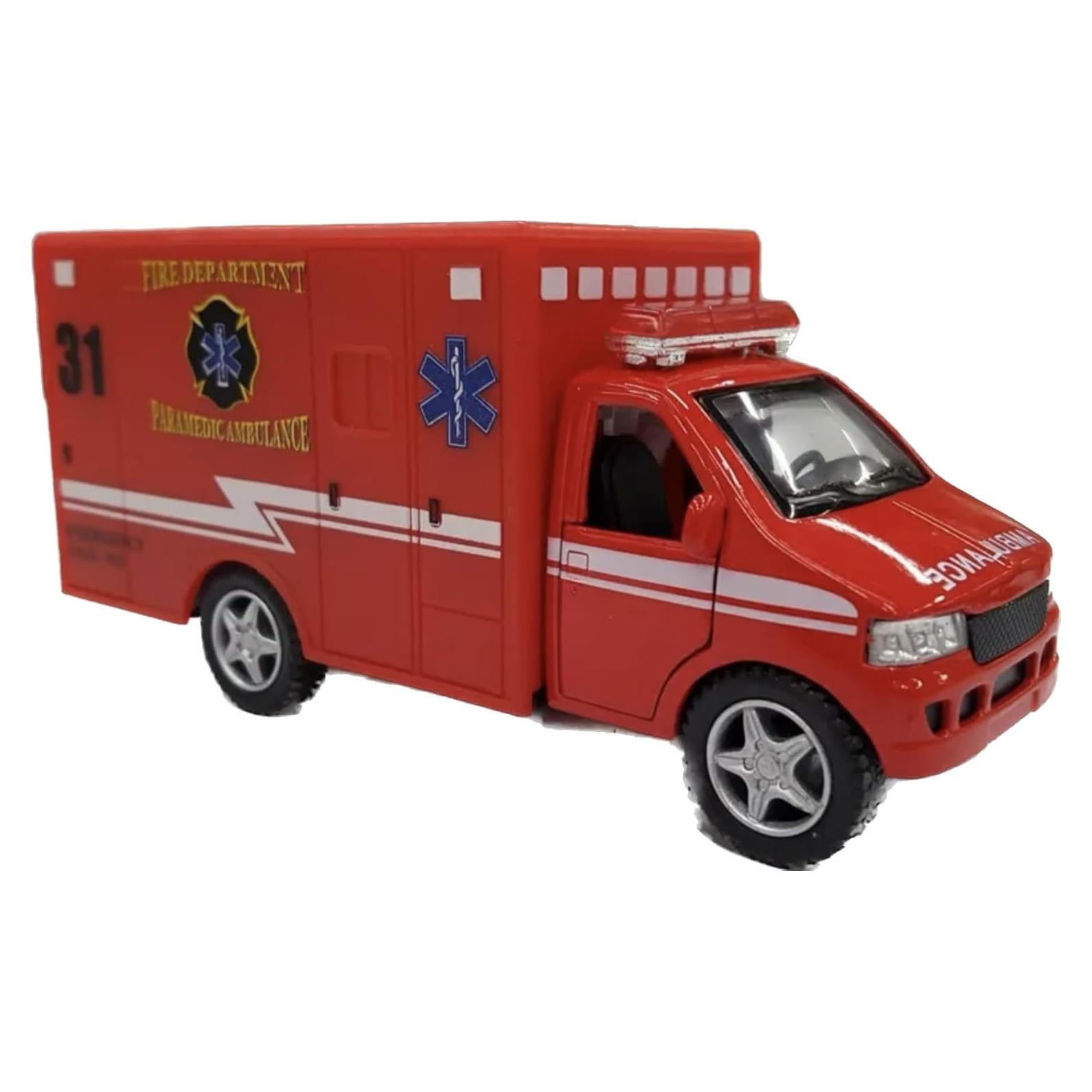 Ambulancia de Juguete KiNSMART 12.7 cm Metal Retroceso Rojo