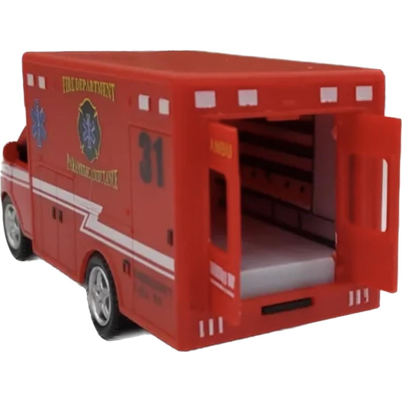 Ambulancia de Juguete KiNSMART 12.7 cm Metal Retroceso Rojo
