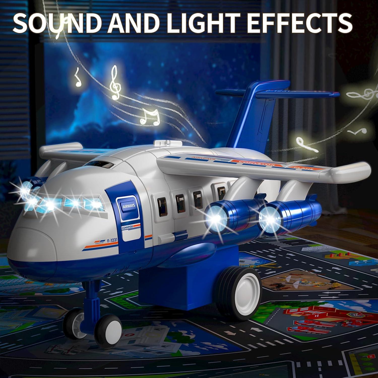 Juguete Educativo de Avión MSKOLER con Pista y 8 Coches