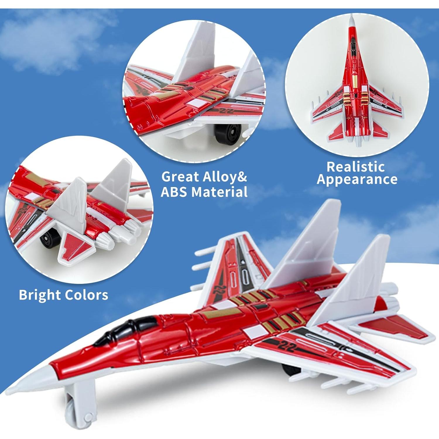 Paquete de 12 Aviones de Juguete Diecast Ynybusi para Niños