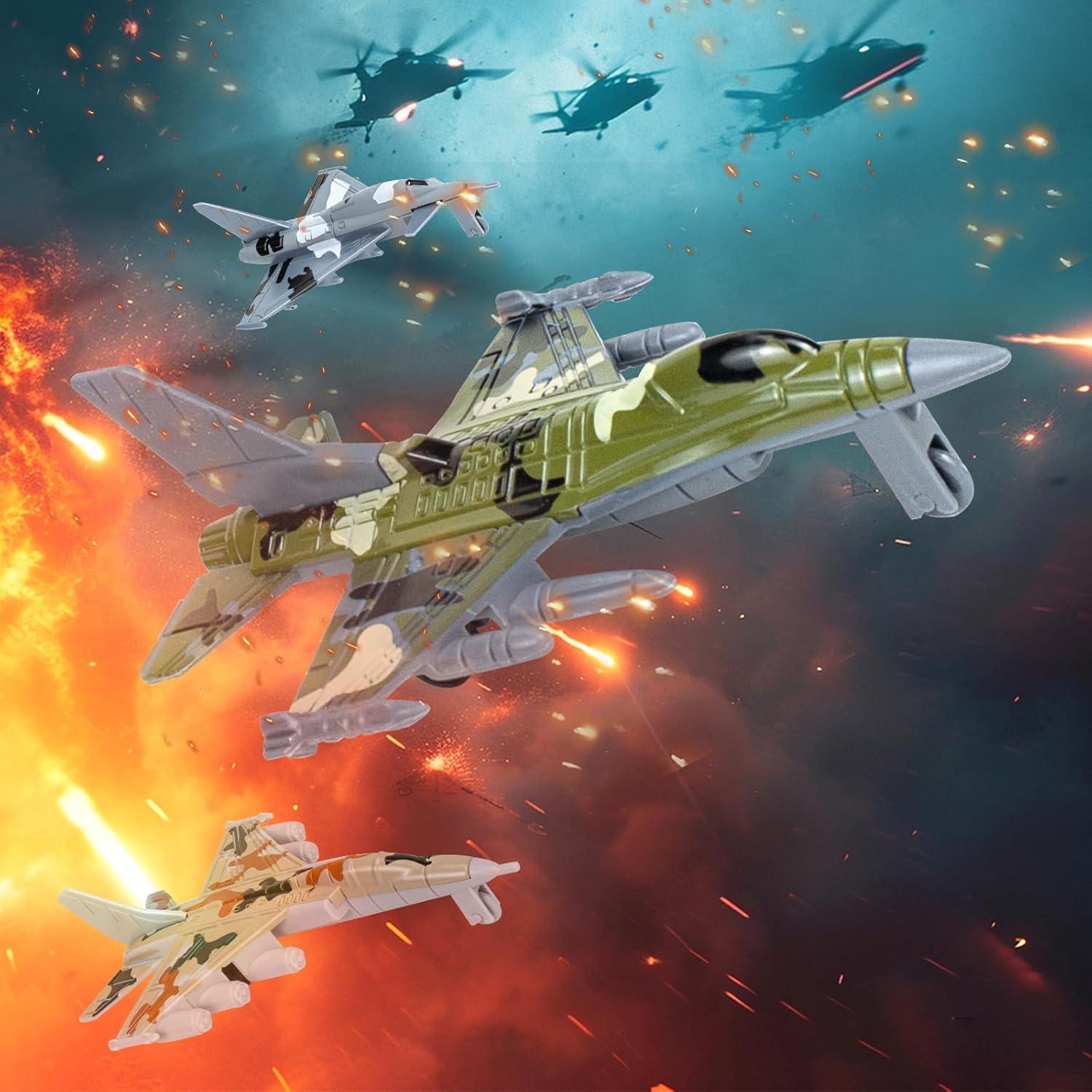 Paquete de 12 Aviones de Juguete Diecast Ynybusi para Niños