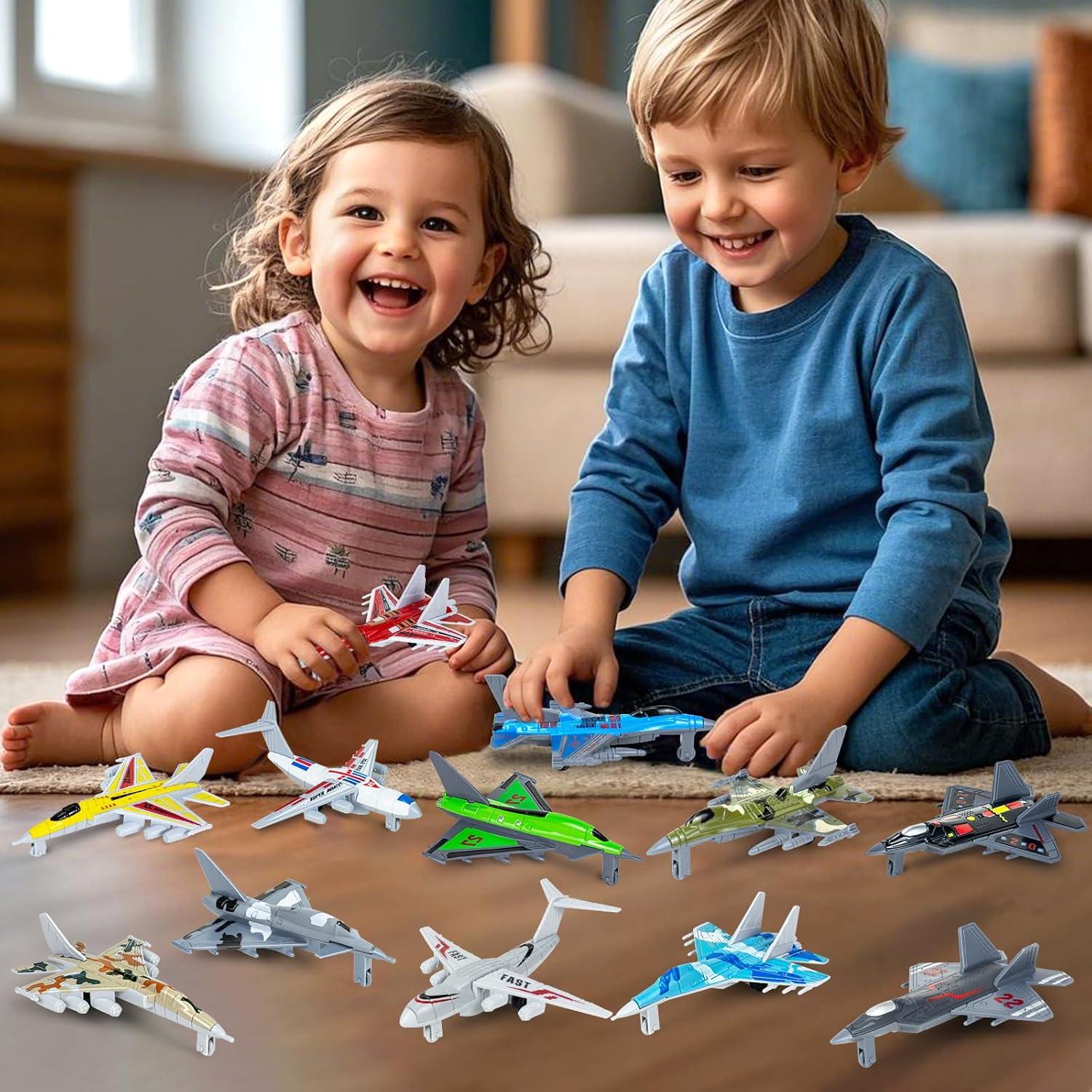 Paquete de 12 Aviones de Juguete Diecast Ynybusi para Niños
