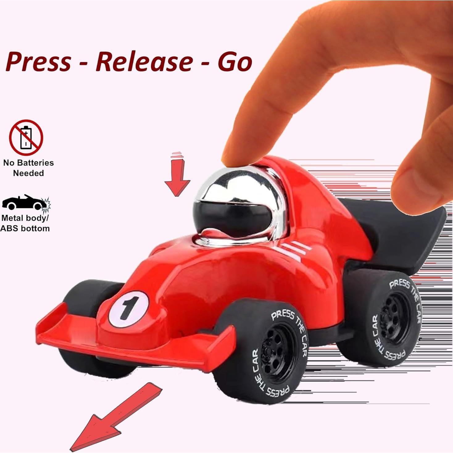 Paquete de 4 coches de juguete Press to Go - Multicolor