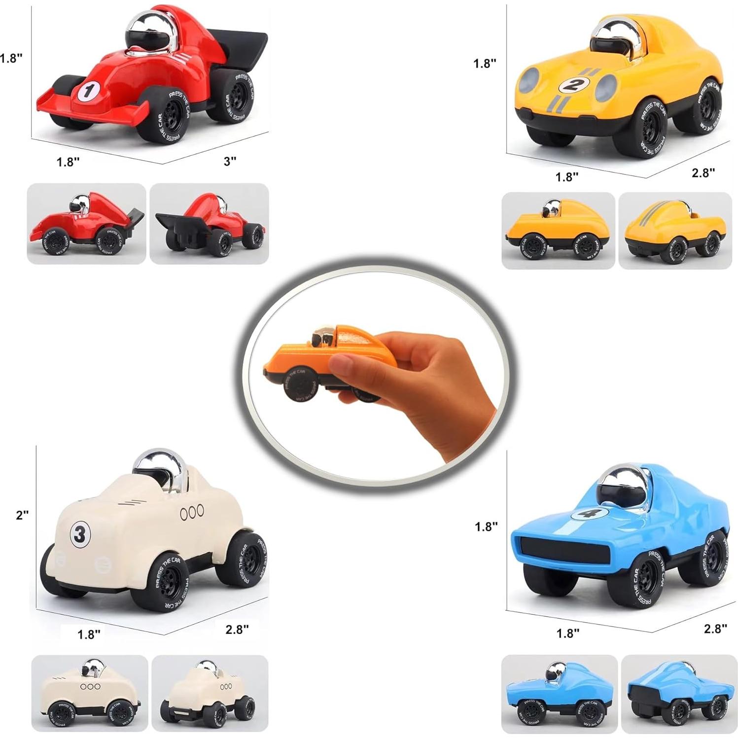 Paquete de 4 coches de juguete Press to Go - Multicolor