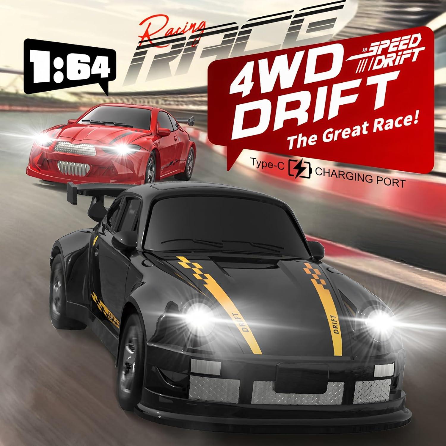 Coche RC Drift 4WD Mini 1:64 Shantou con Luces LED