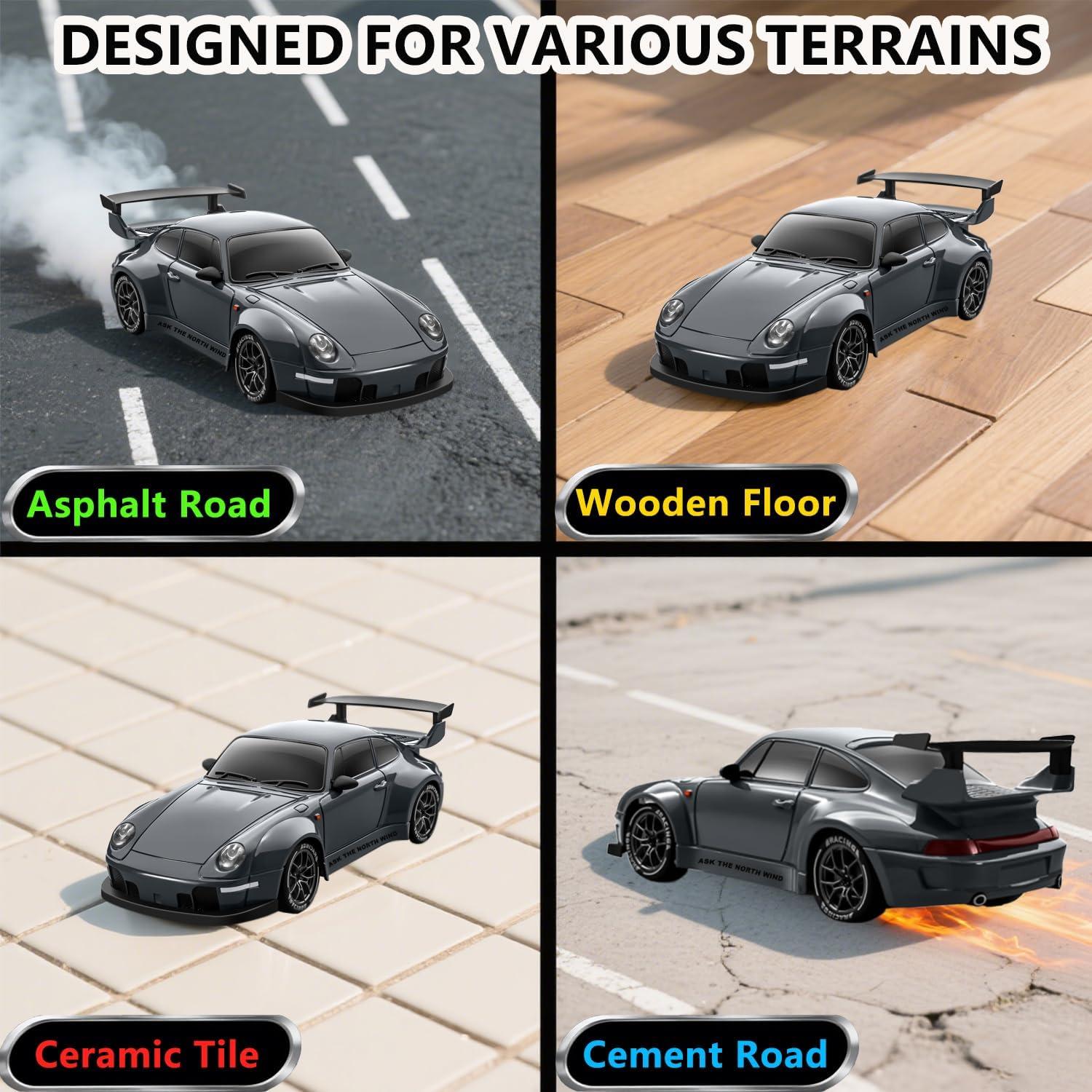 Coche RC Drift 1:24 Wo Hua con Luces LED y 2 Baterías