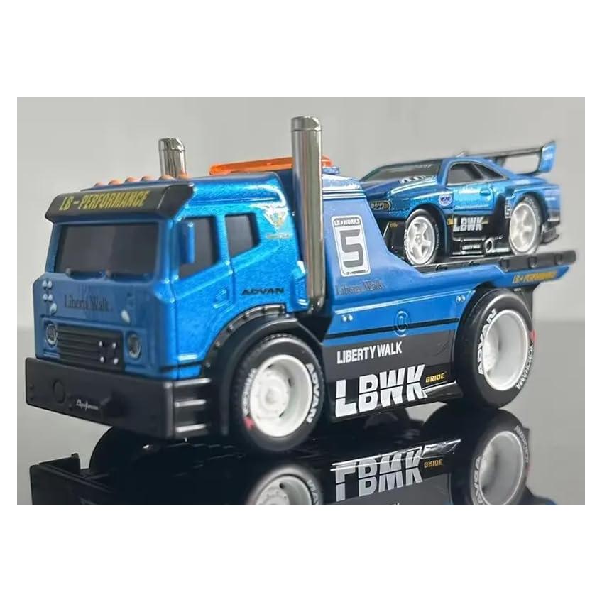 Camión de Plataforma Liberty Walk #5 Azul Metálico 1:64