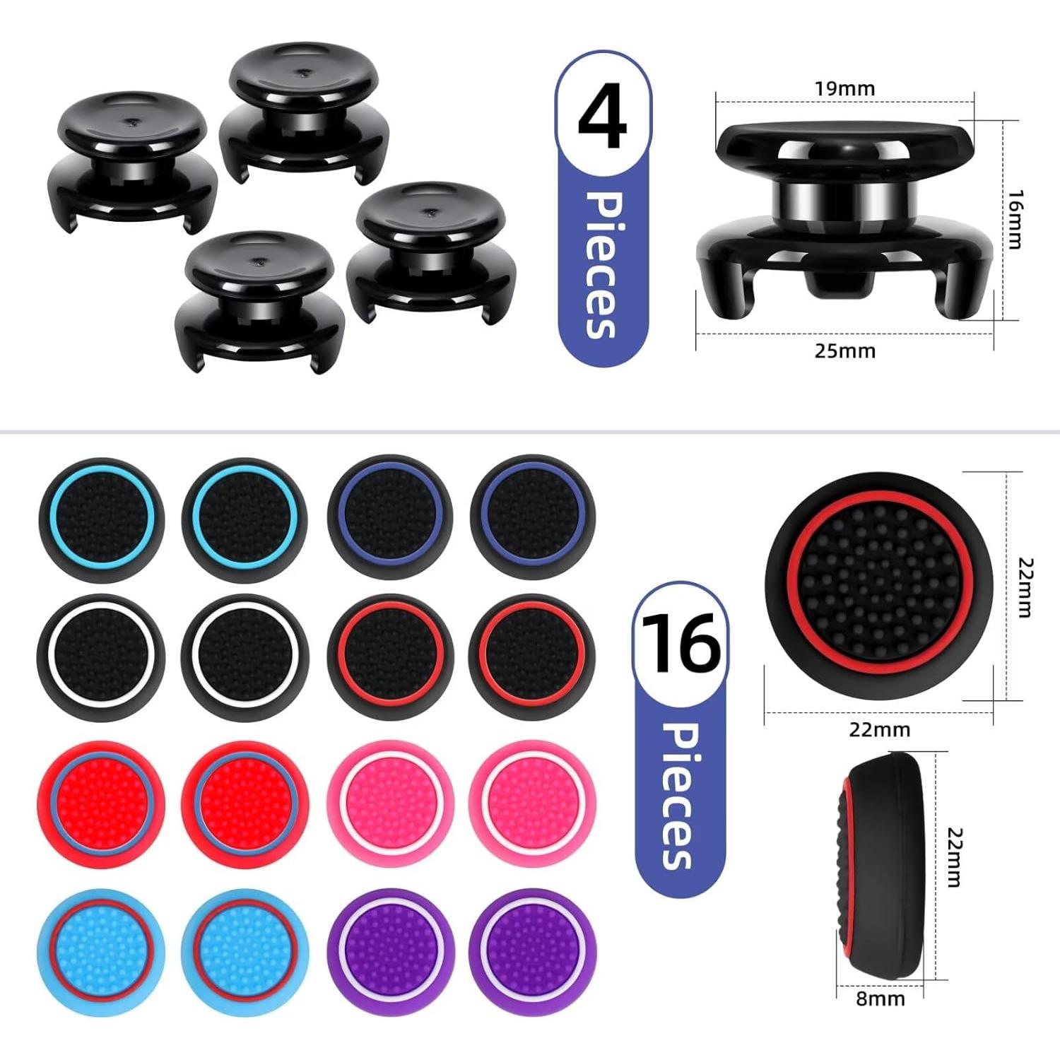 Agarres de Joystick PS5/PS4 Gepicest 2T-B1 16 Piezas