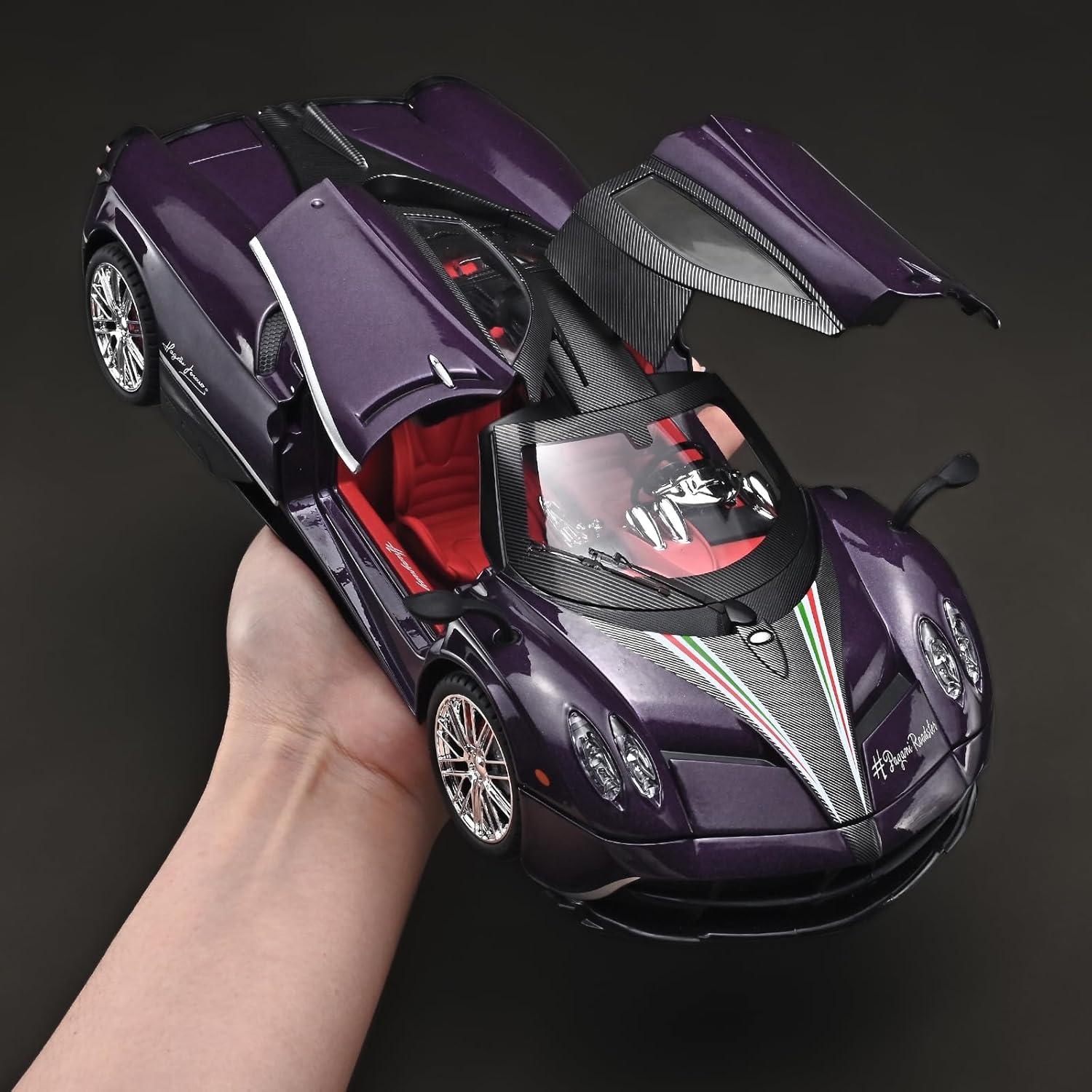 Coche de Juguete de Metal RZAPE Pagani Huayra 1:18 con Luz y Sonido