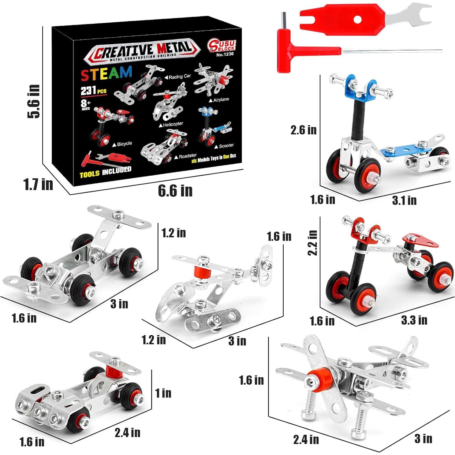 Juego de Modelos de Metal BESTYMXY 231 PZS 6 Vehículos STEM