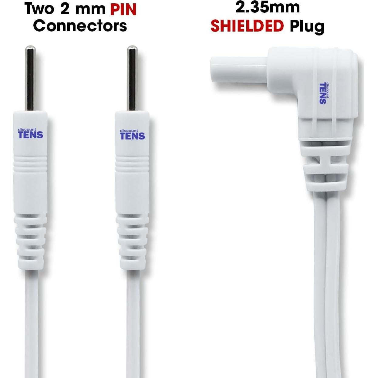Cables de Conexión Electrodos 2mm Descuento TENS - Paquete de 2