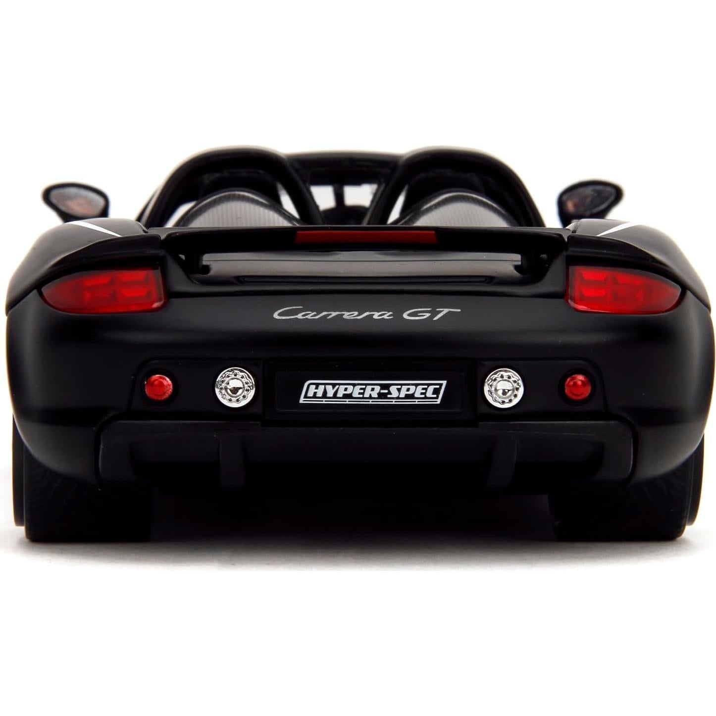 Auto de Fundición Jada Toys Porsche Carrera GT 1:24 Negro/Blanco