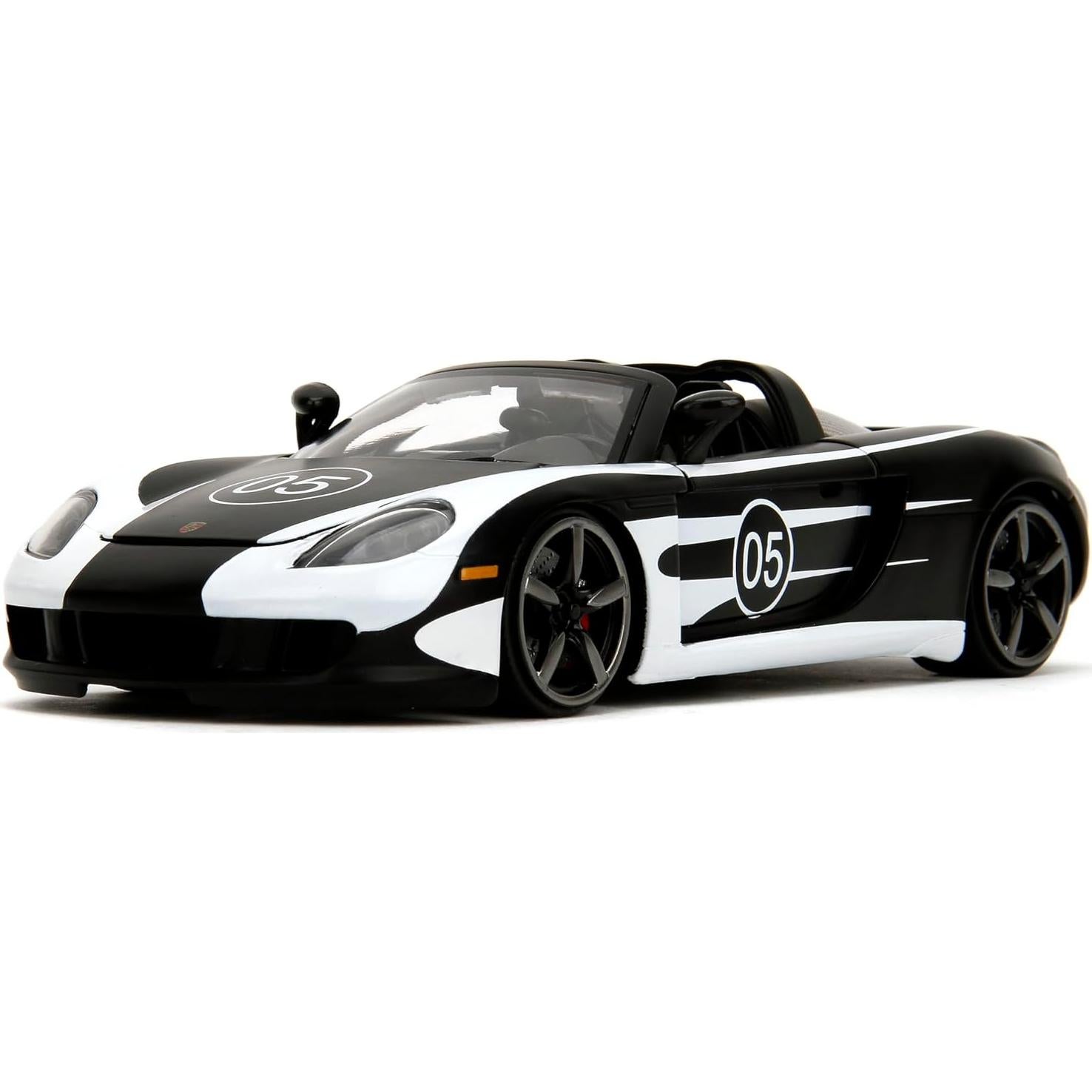 Auto de Fundición Jada Toys Porsche Carrera GT 1:24 Negro/Blanco