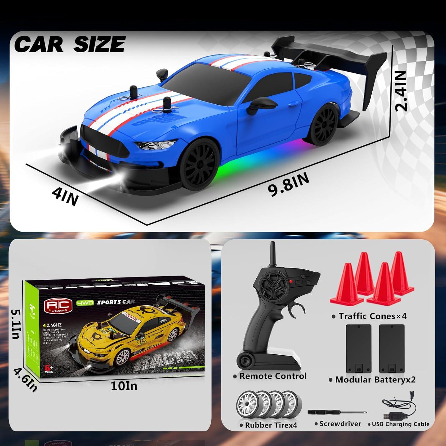 Coche RC Drift EversaleT GT-20A 1:20 4WD 22 km/h LED