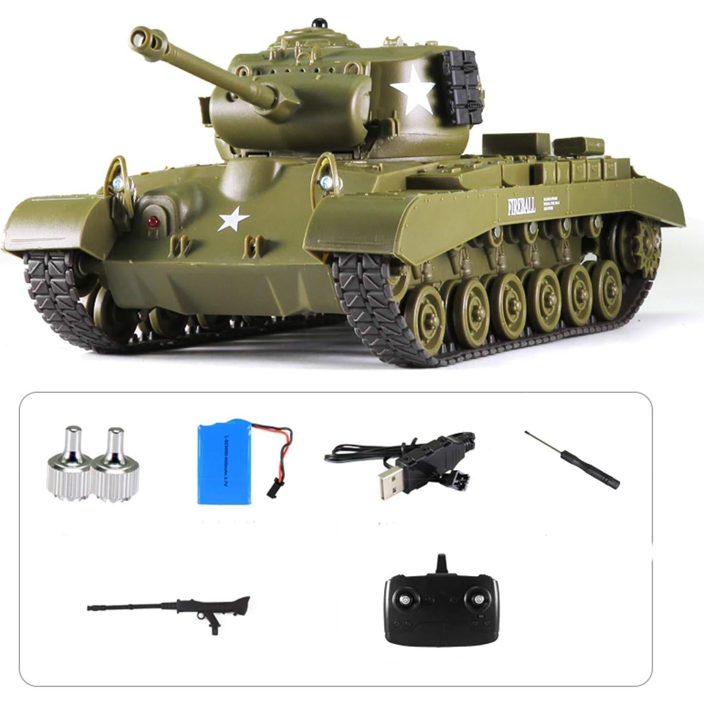 Tanque Pesado RC POCO DIVO M26 Pershing 1/30 Infrarrojo