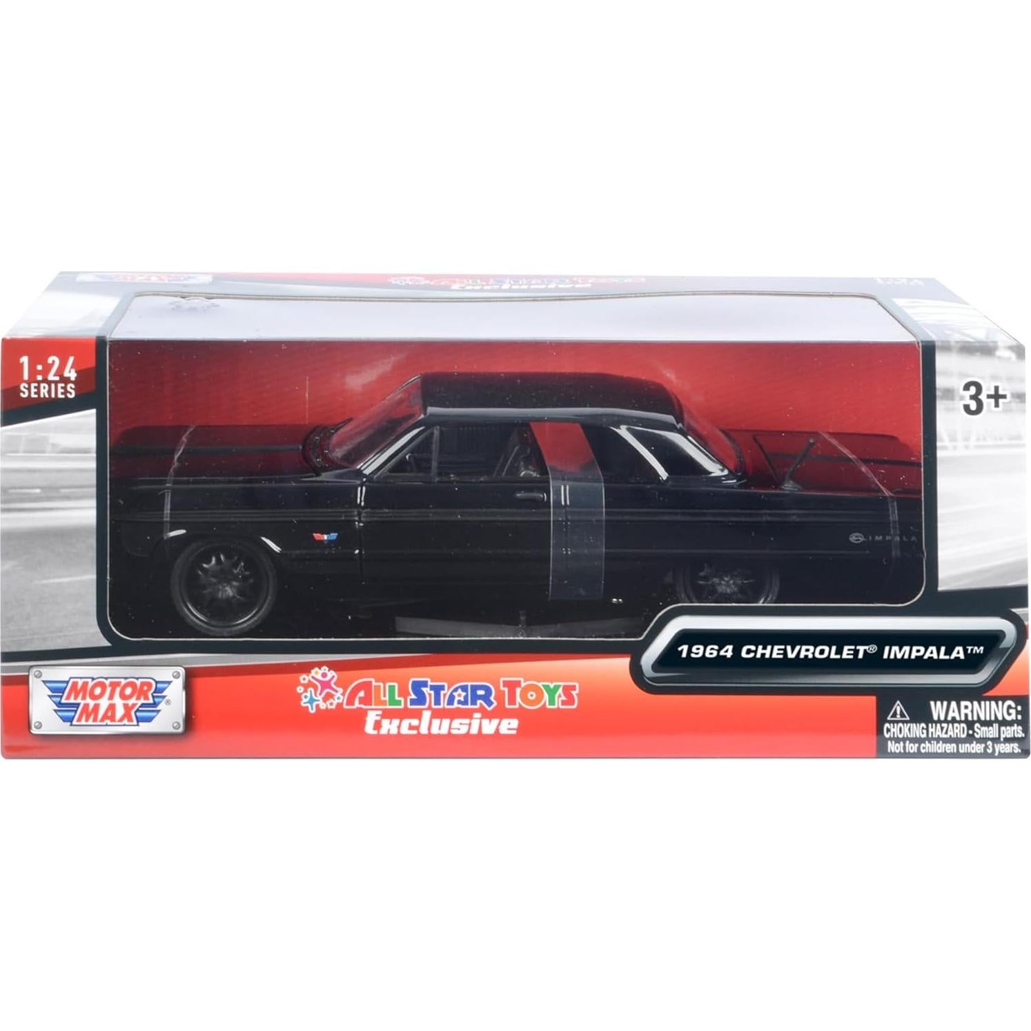 Modelo Diecast 1964 Chevrolet Impala Hardtop Motor Max Negro