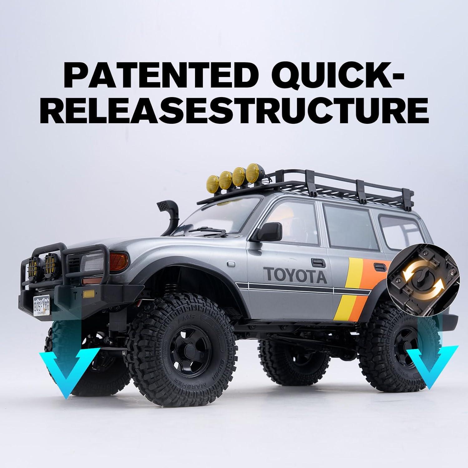 Coche RC 1/10 FMS Toyota Land Cruiser LC80 4WD Gris