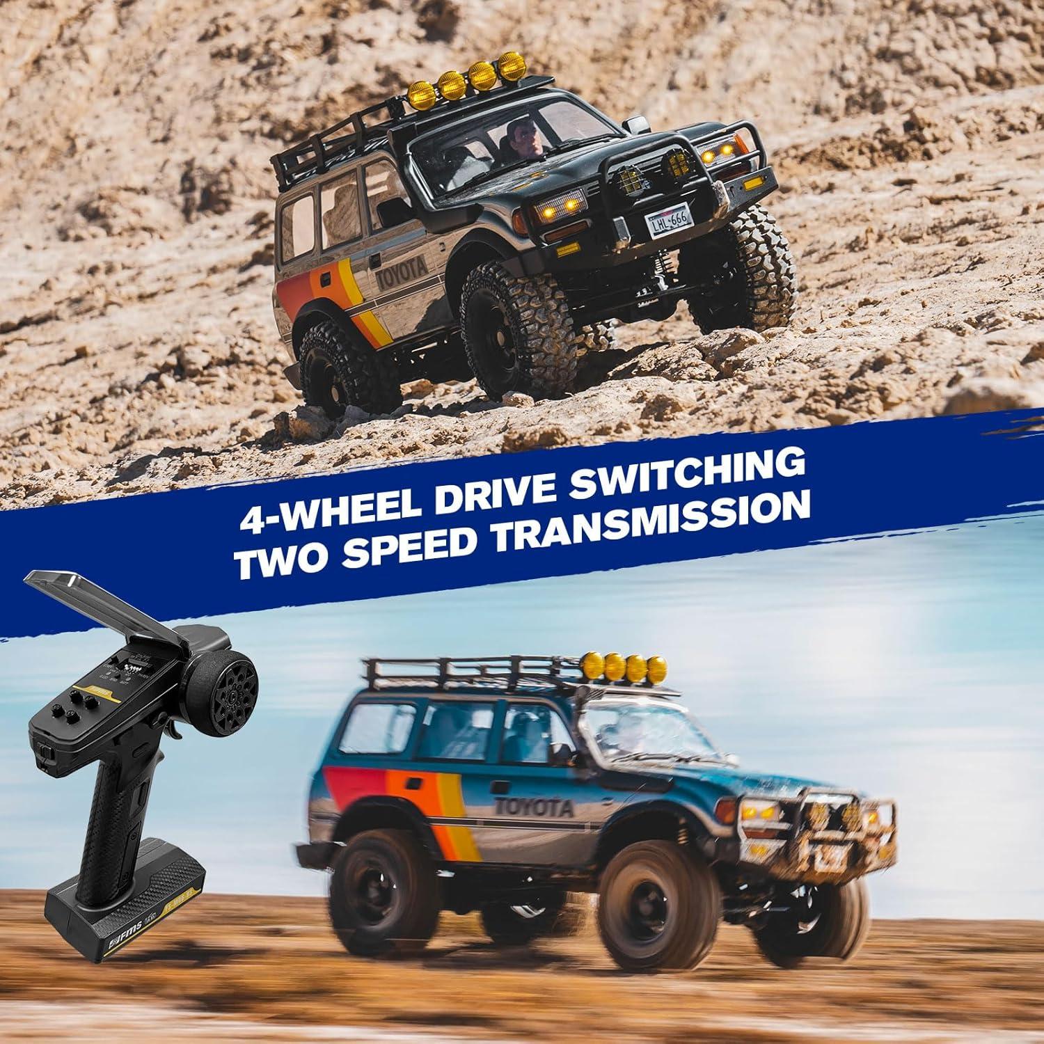 Coche RC 1/10 FMS Toyota Land Cruiser LC80 4WD Gris