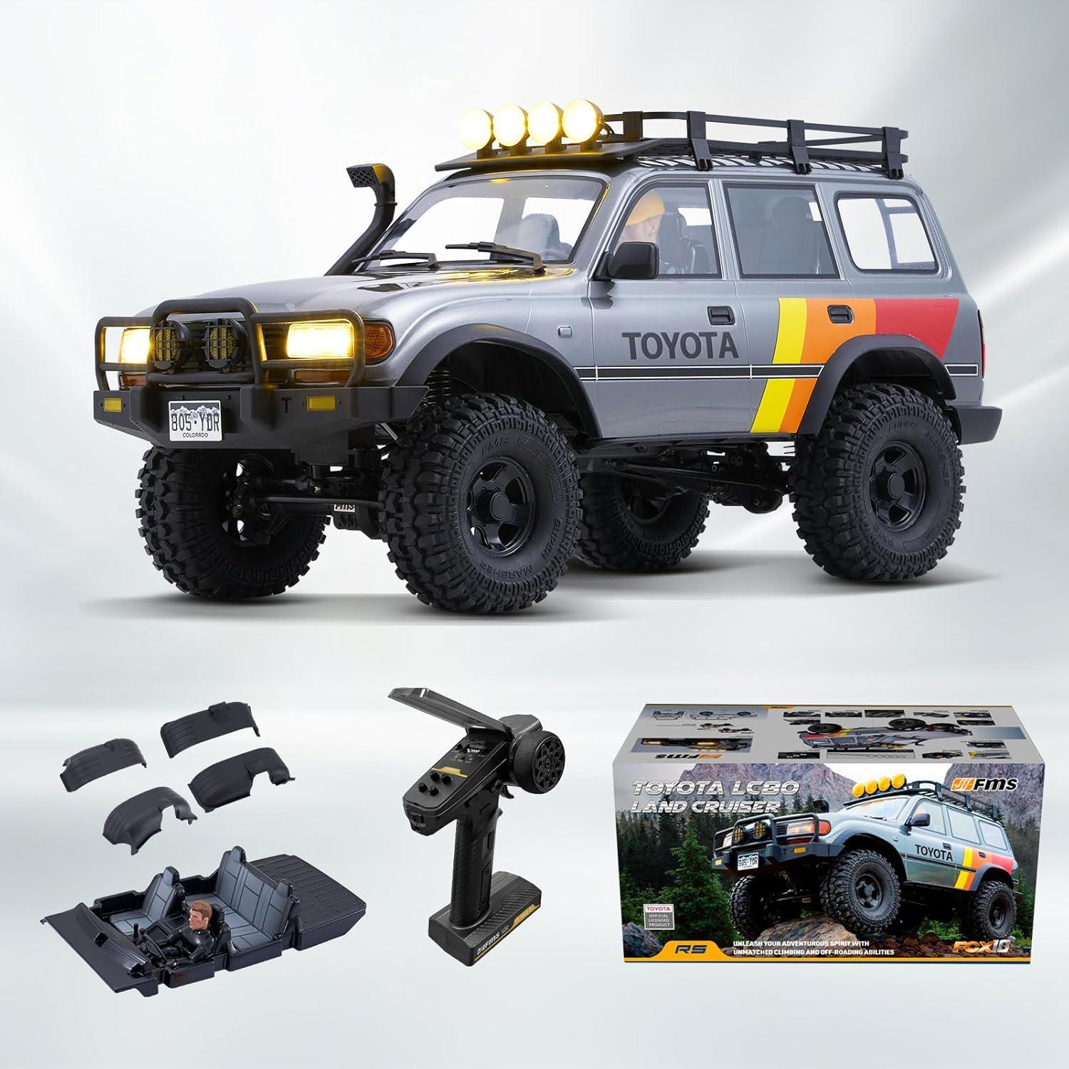 Coche RC 1/10 FMS Toyota Land Cruiser LC80 4WD Gris