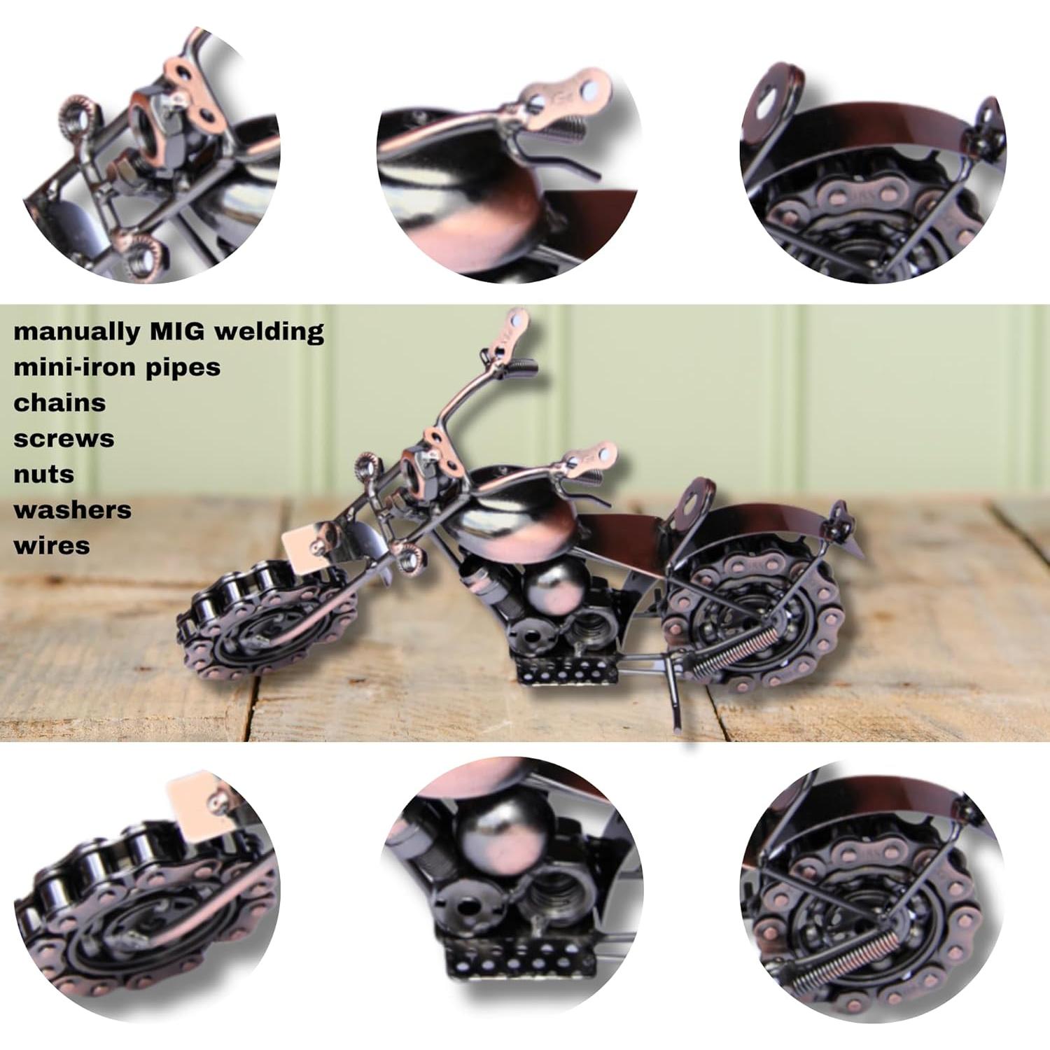 Figurita de Motocicleta Trebisky de Metal Reciclado 28.4cm