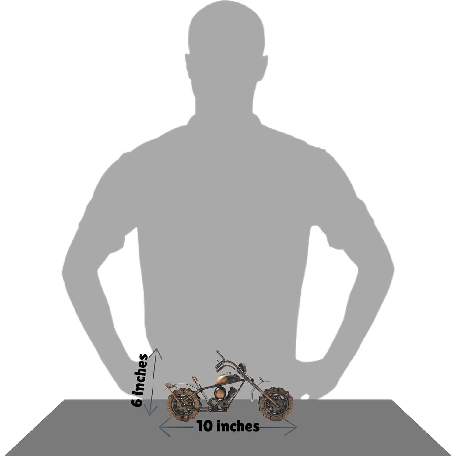 Figurita de Motocicleta Trebisky de Metal Reciclado 28.4cm