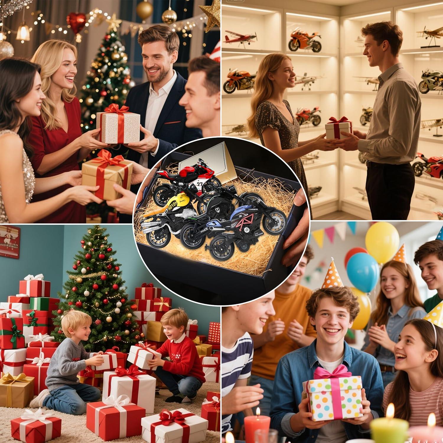 Modelo de Motocicleta a Escala 1:12 QIER - Juguete 4 en 1