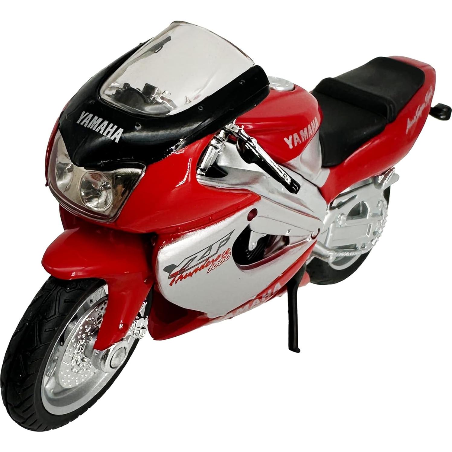 Motocicleta Diecast Welly Yamaha 2001 YZF-1000R 1:18 Roja
