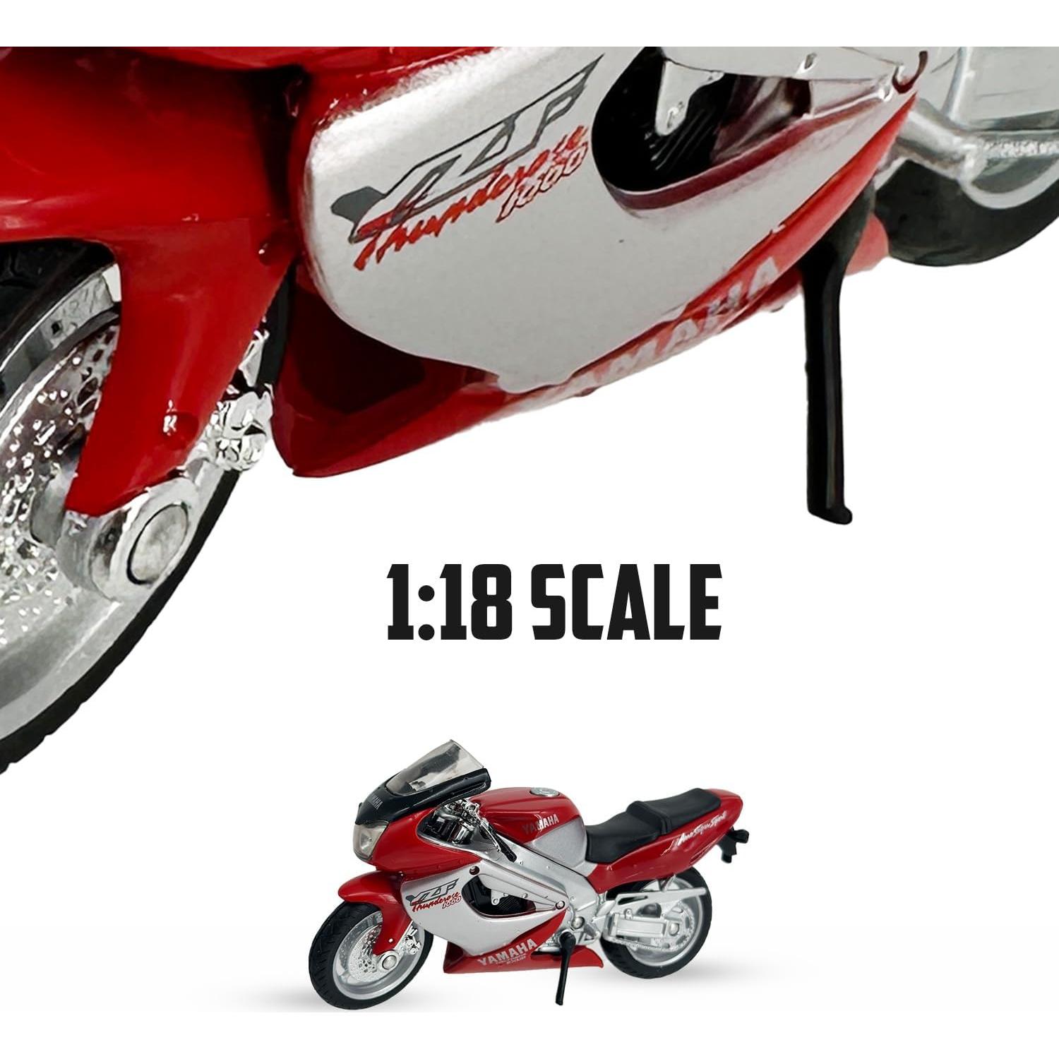 Motocicleta Diecast Welly Yamaha 2001 YZF-1000R 1:18 Roja