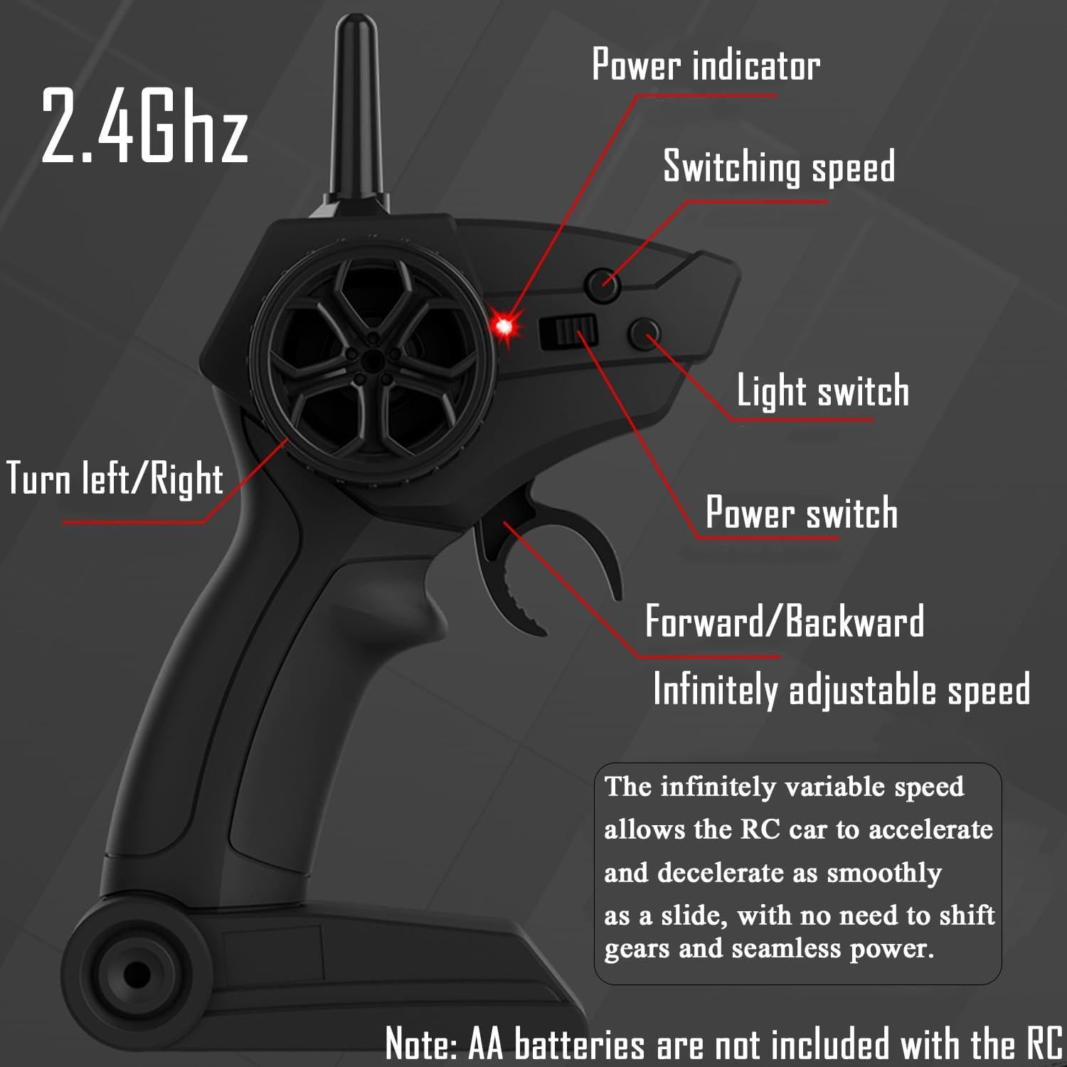 Coche RC Drift 1:20 HTURCCOP 4WD LED 2 Baterías 600mAh