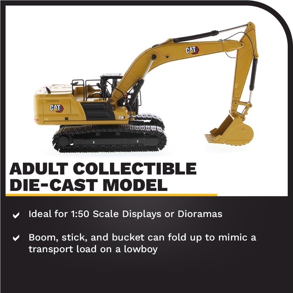 Excavadora Hidráulica Diecast Masters CAT 336 1:50 Detalles Realistas