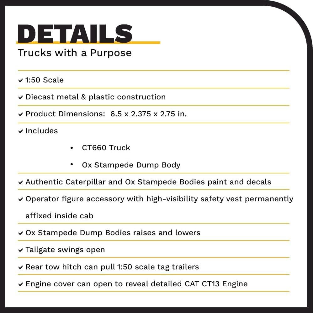 Camión Volquete Diecast Masters Caterpillar CT660 1:50