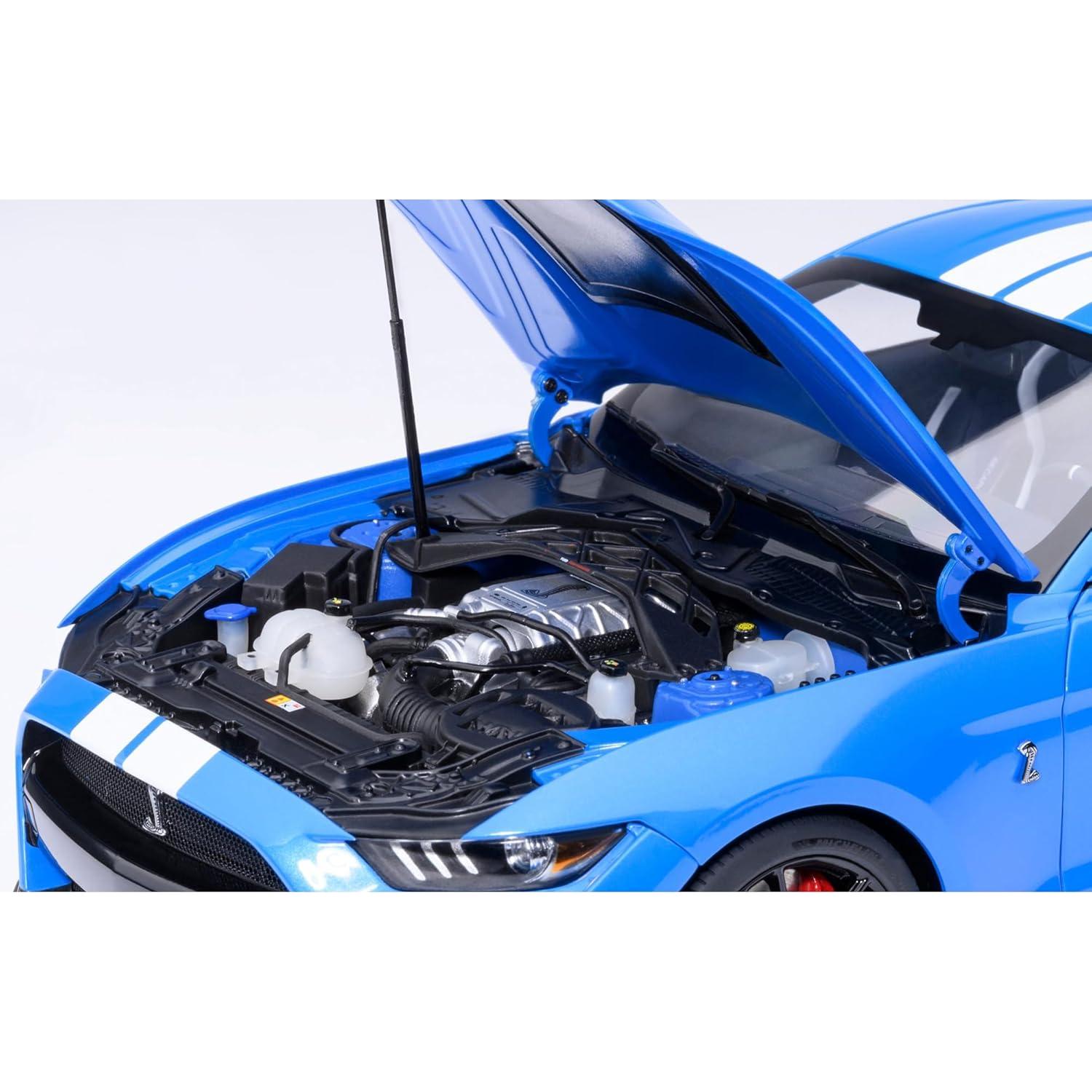 AUTOart GT 500 Azul Grabber 1/18 con Rayas Blancas 73094