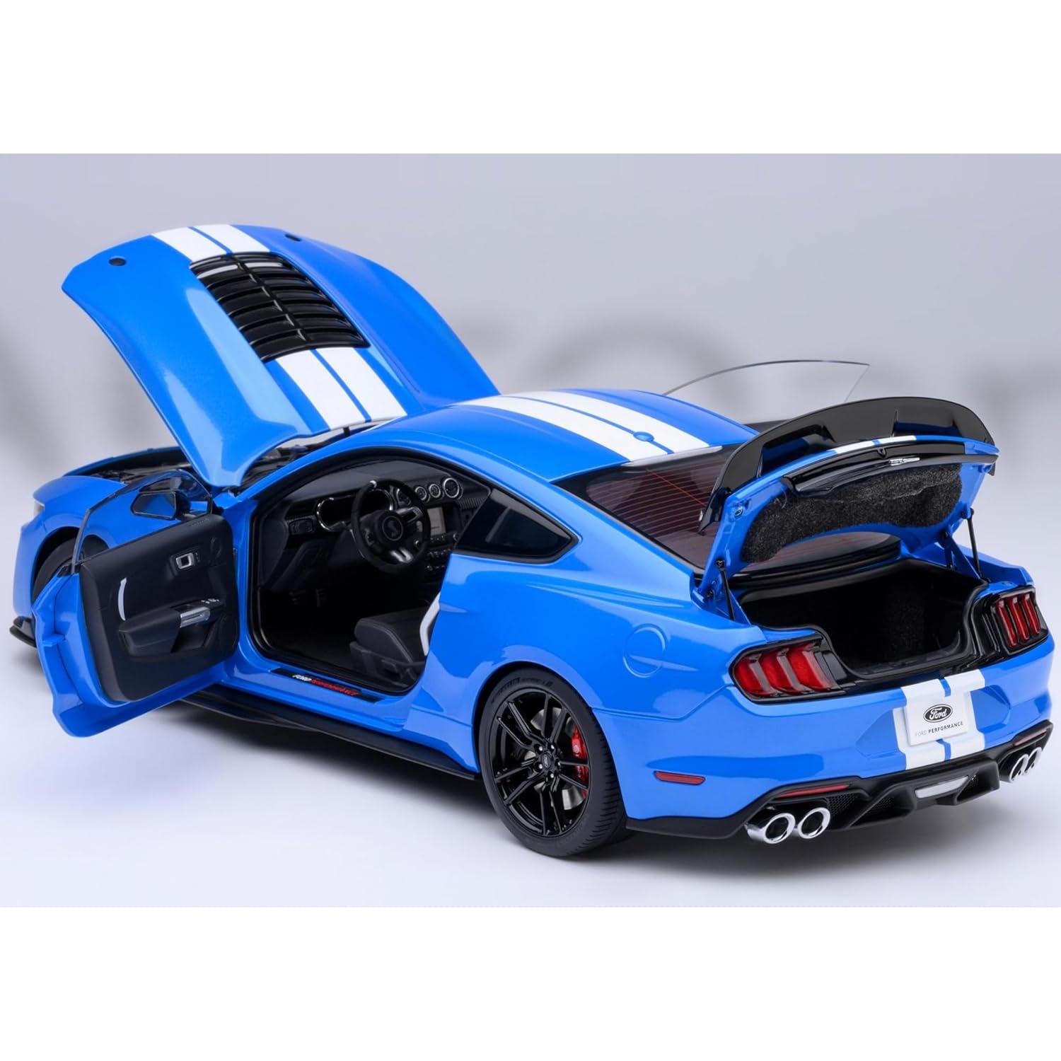 AUTOart GT 500 Azul Grabber 1/18 con Rayas Blancas 73094