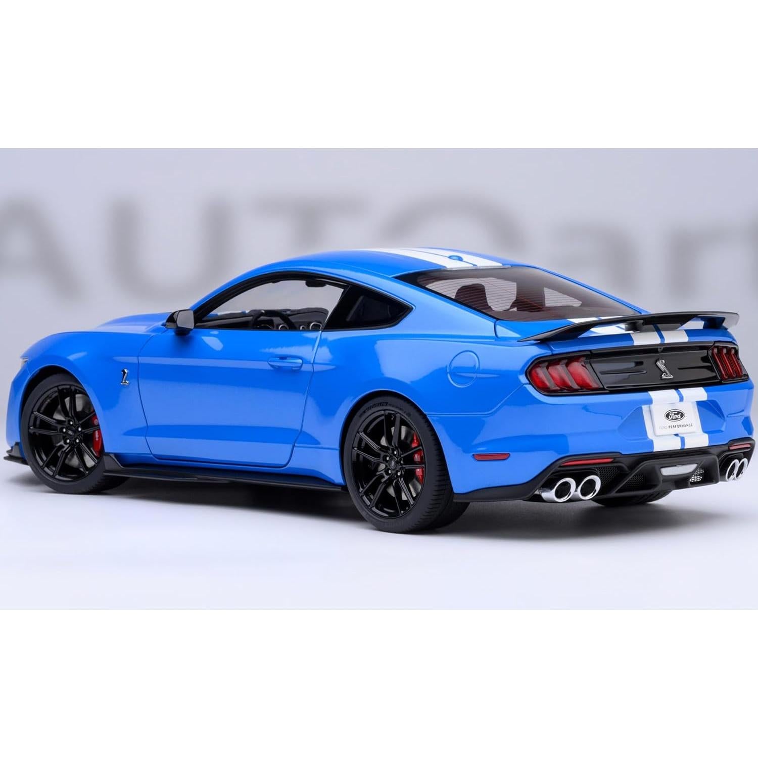AUTOart GT 500 Azul Grabber 1/18 con Rayas Blancas 73094