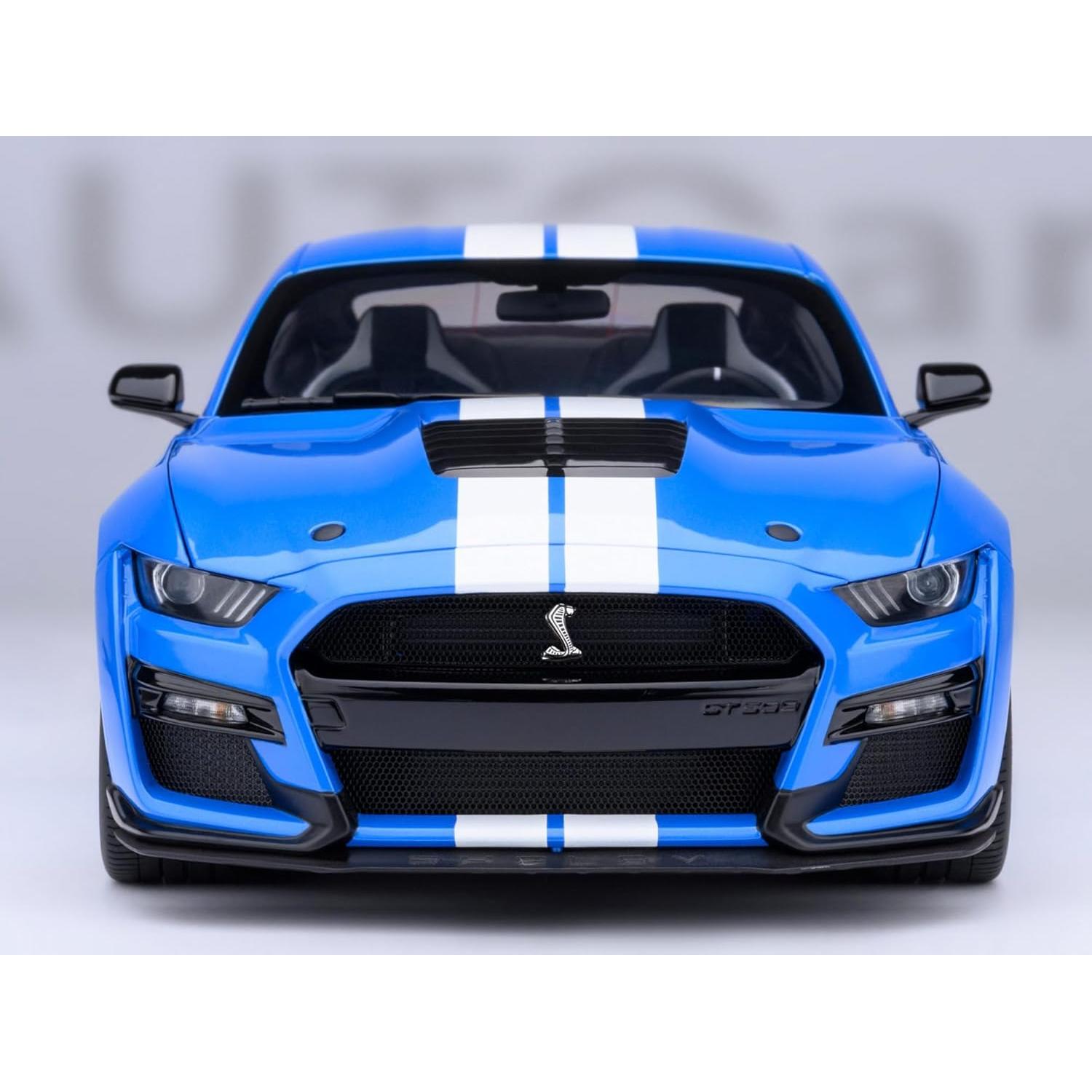AUTOart GT 500 Azul Grabber 1/18 con Rayas Blancas 73094