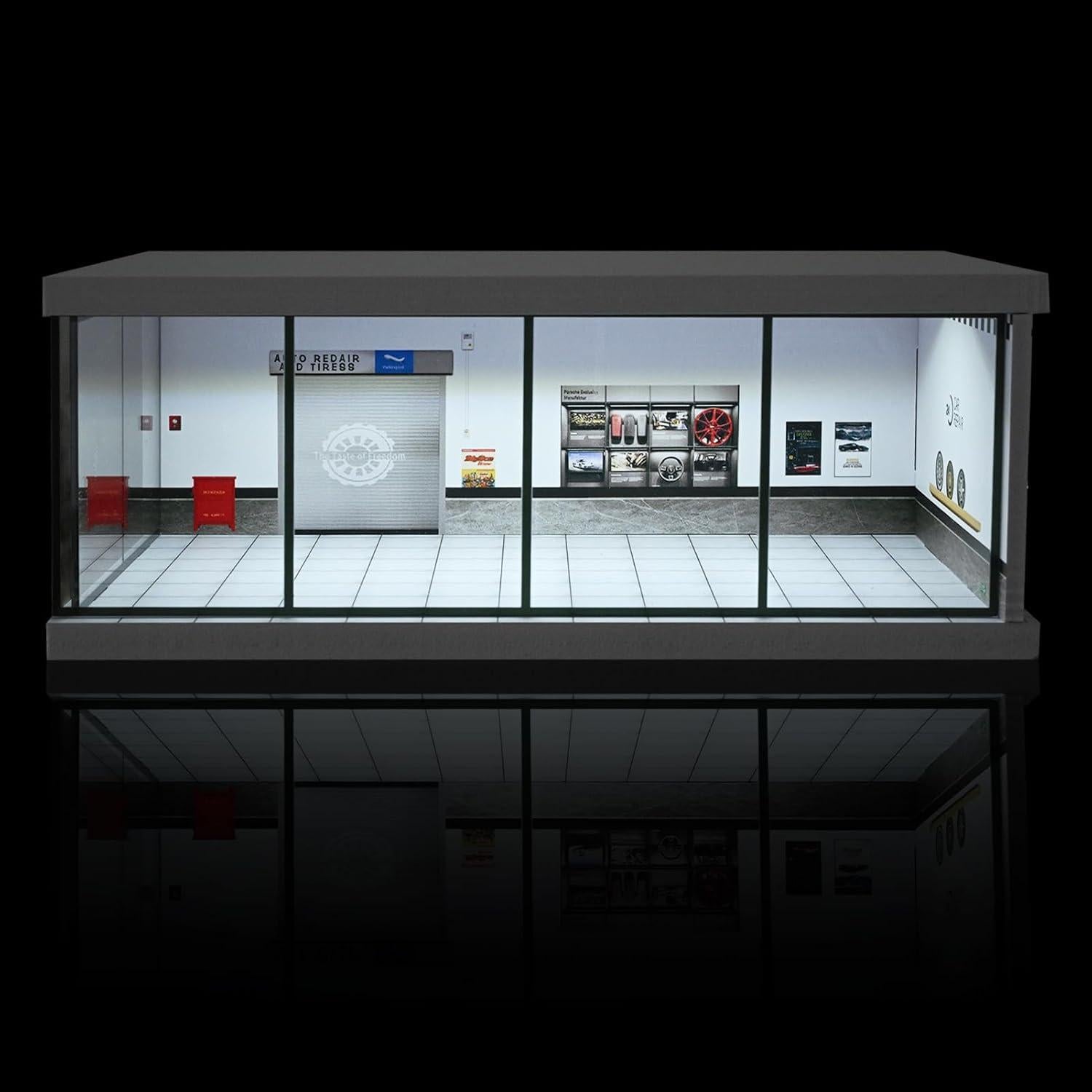 Modelo de Garaje Diorama NUEIOVRW 1/43 con Iluminación LED